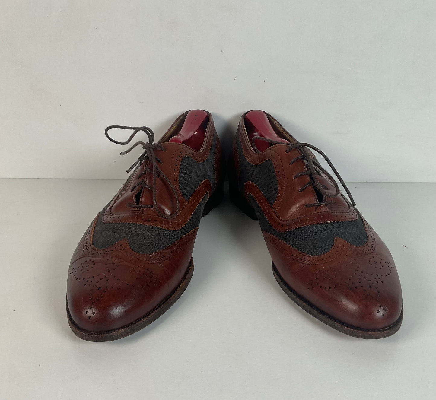 Vintage Cole Haan Ventilated Mesh Spectator Shoes 9 D Brogue Wing Tip Italy