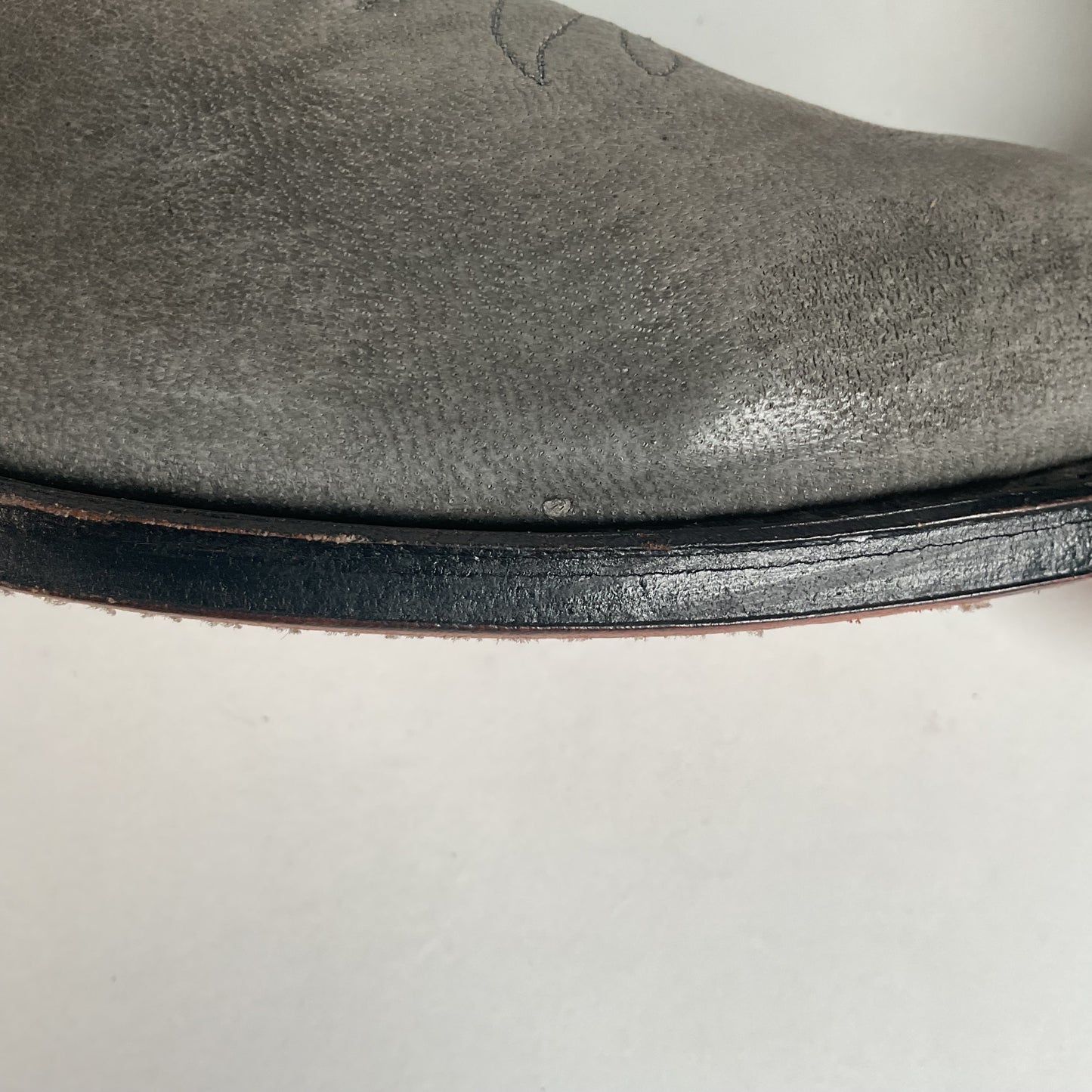 Vintage Dan Post Grey Elk Skin Cowboy Boots 10.5 D USA Made Old Label