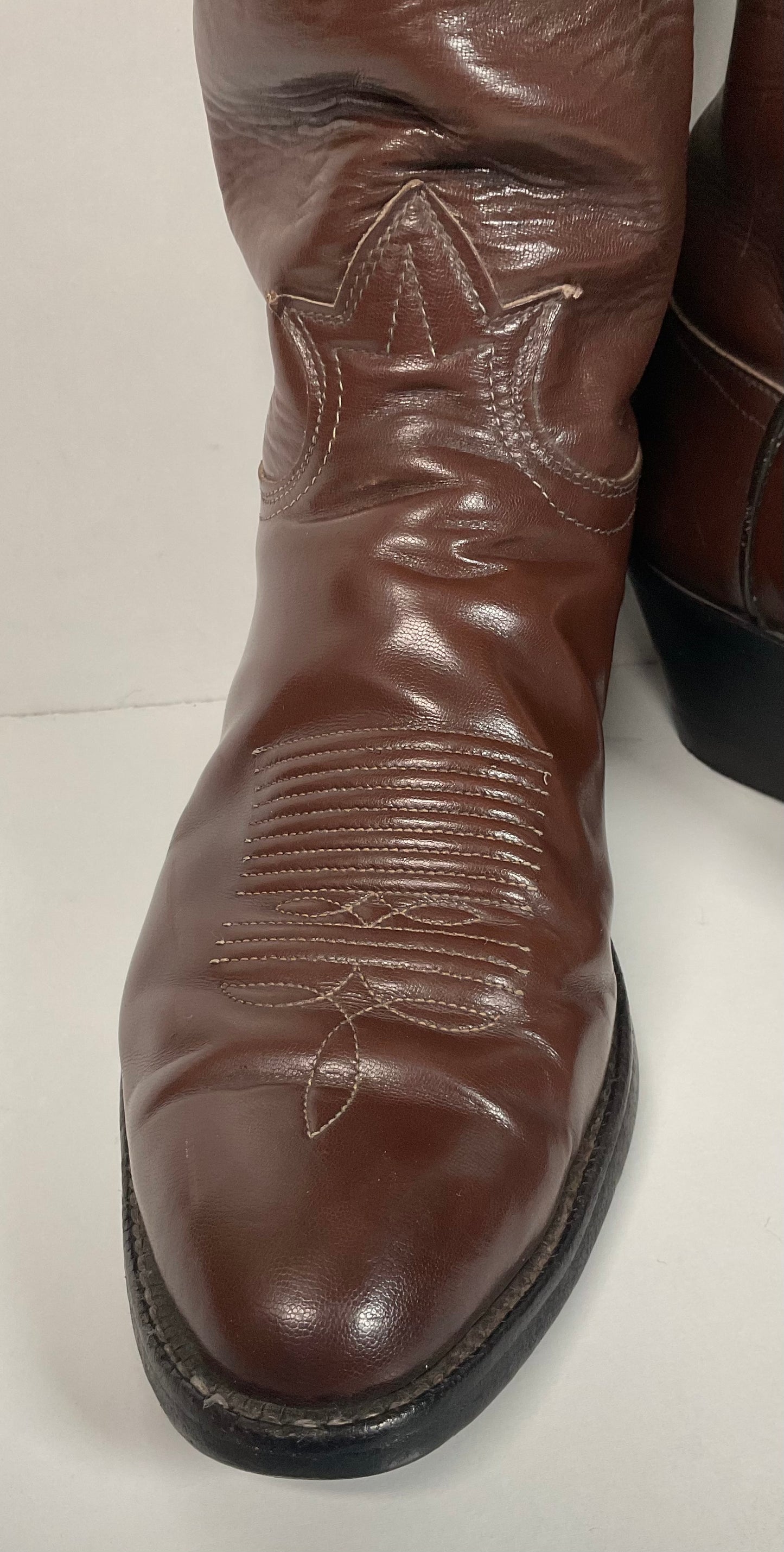 Vintage 1960s Tony Lama Tall Buckaroo Boots 9.5 D Gold Label