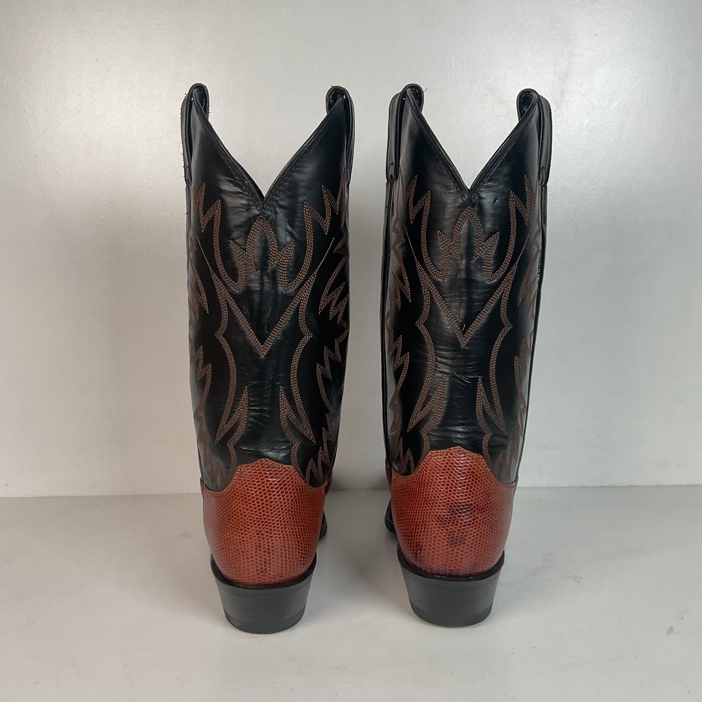 Justin Women’s Snip Toe Lizard Cowgirl Boots 9 B USA Made