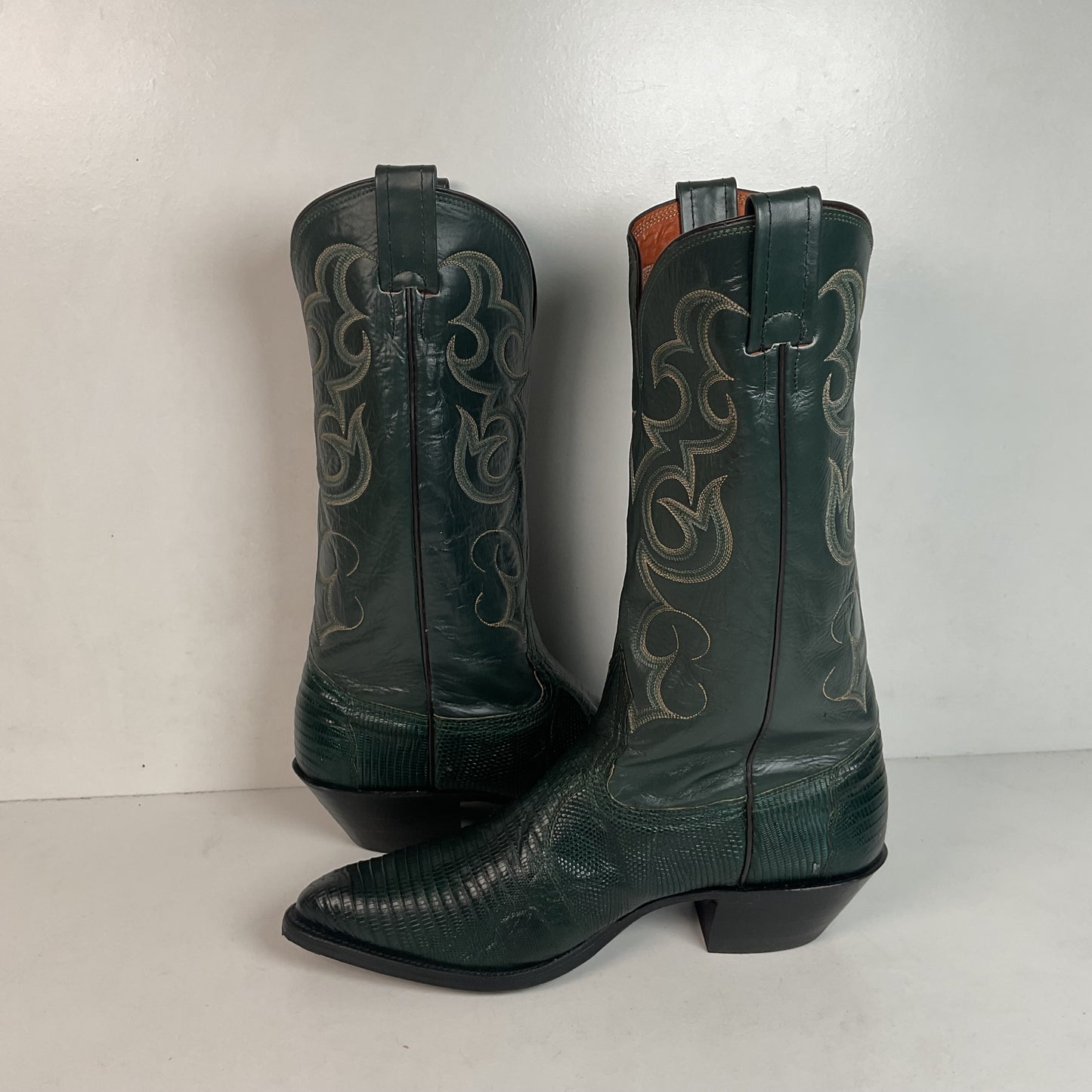 Nocona Emerald Green Teju Lizard Cowboy Boots Men’s 8.5 D | Women’s 9.5 USA Made