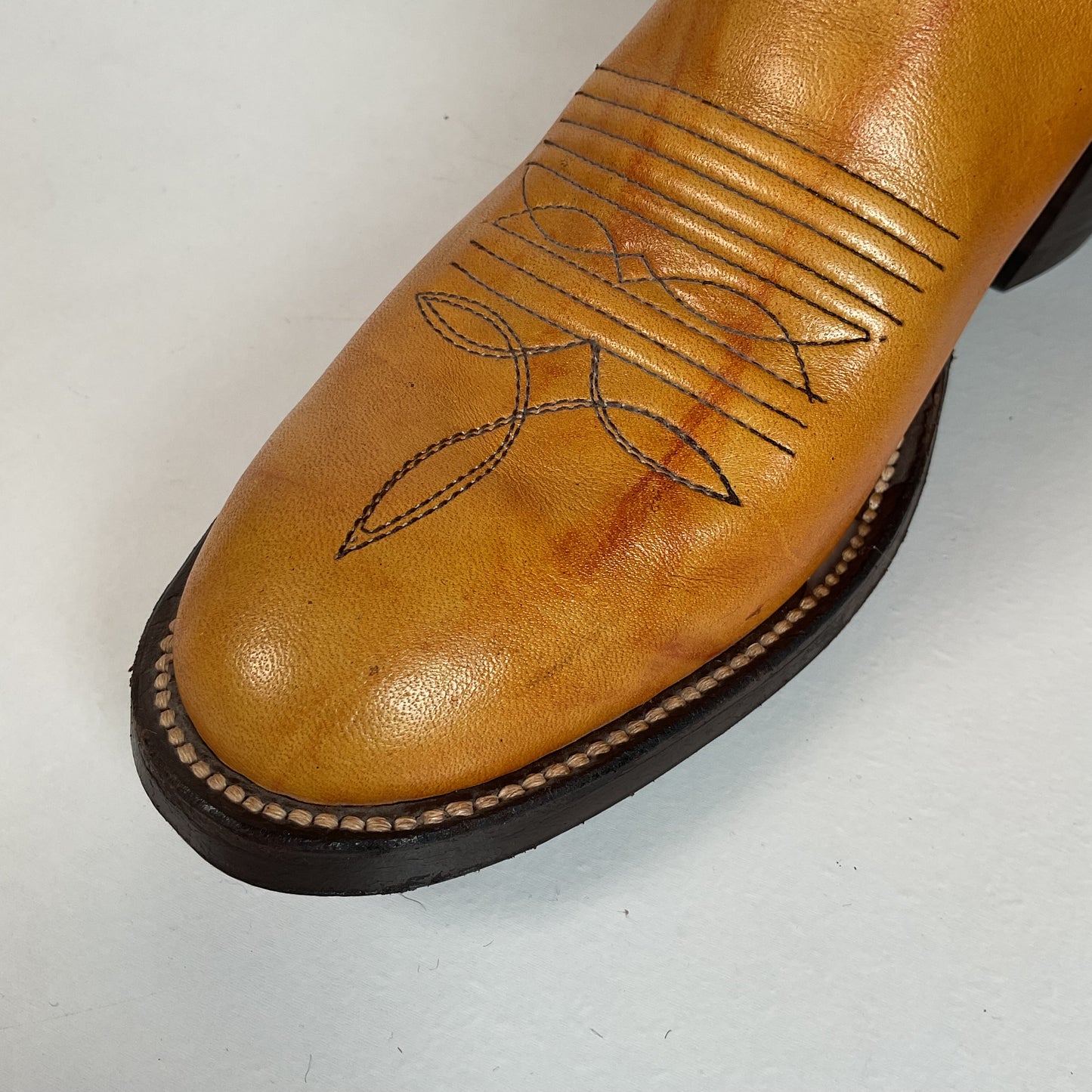 Vintage Buckaroo Cowgirl Boots 7.5 B Punchy Butterscotch