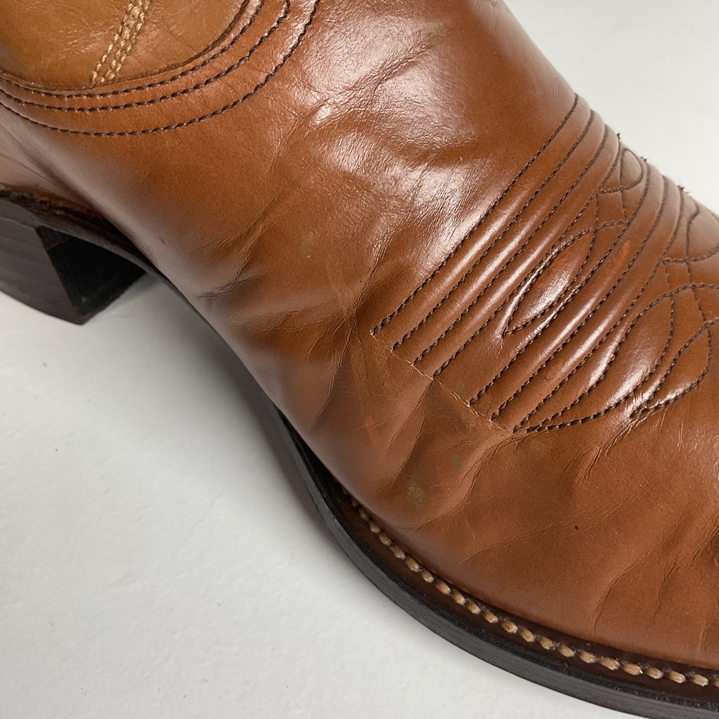 Vintage Nocona Calfskin Cowboy Boots 12 D Old Black Label