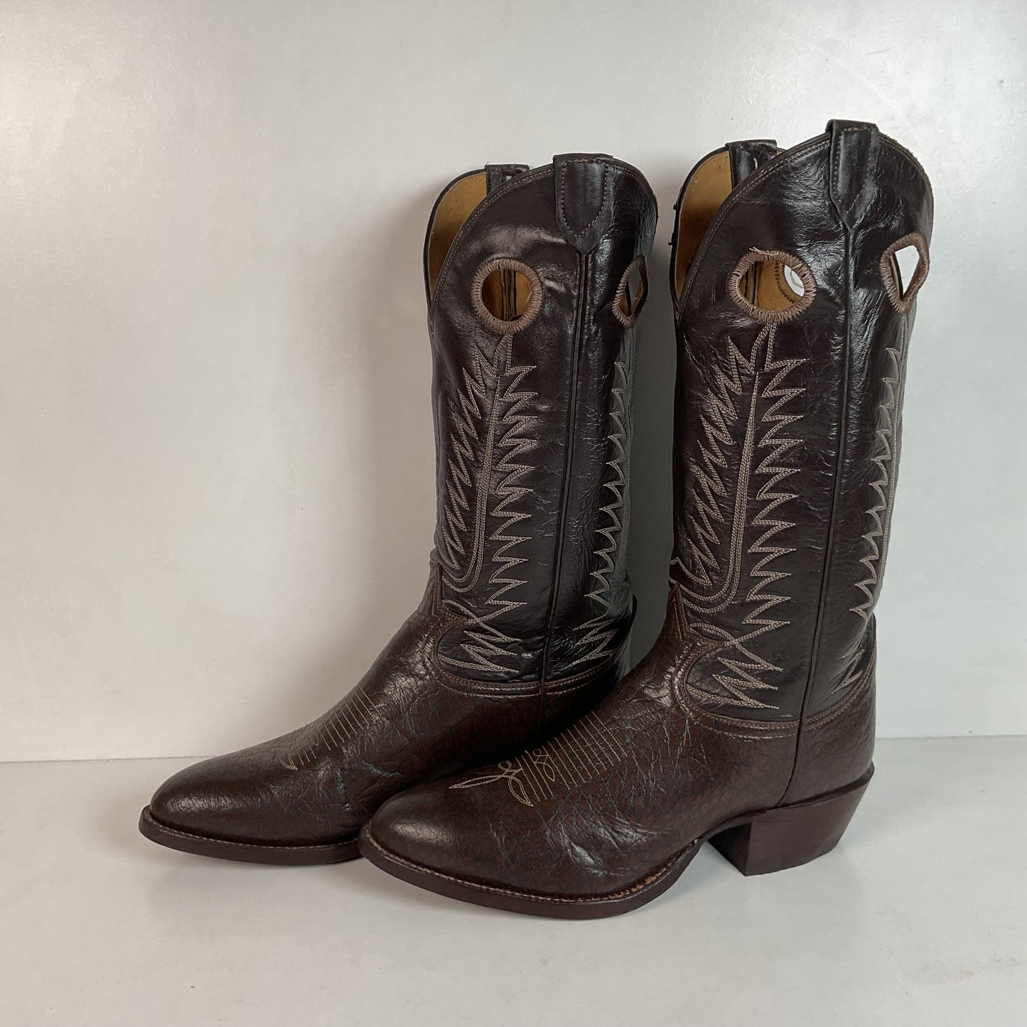 Vintage Tony Lama Caribou Cowboy Boots 8.5 EE Gold Label Exotic Buckaroo