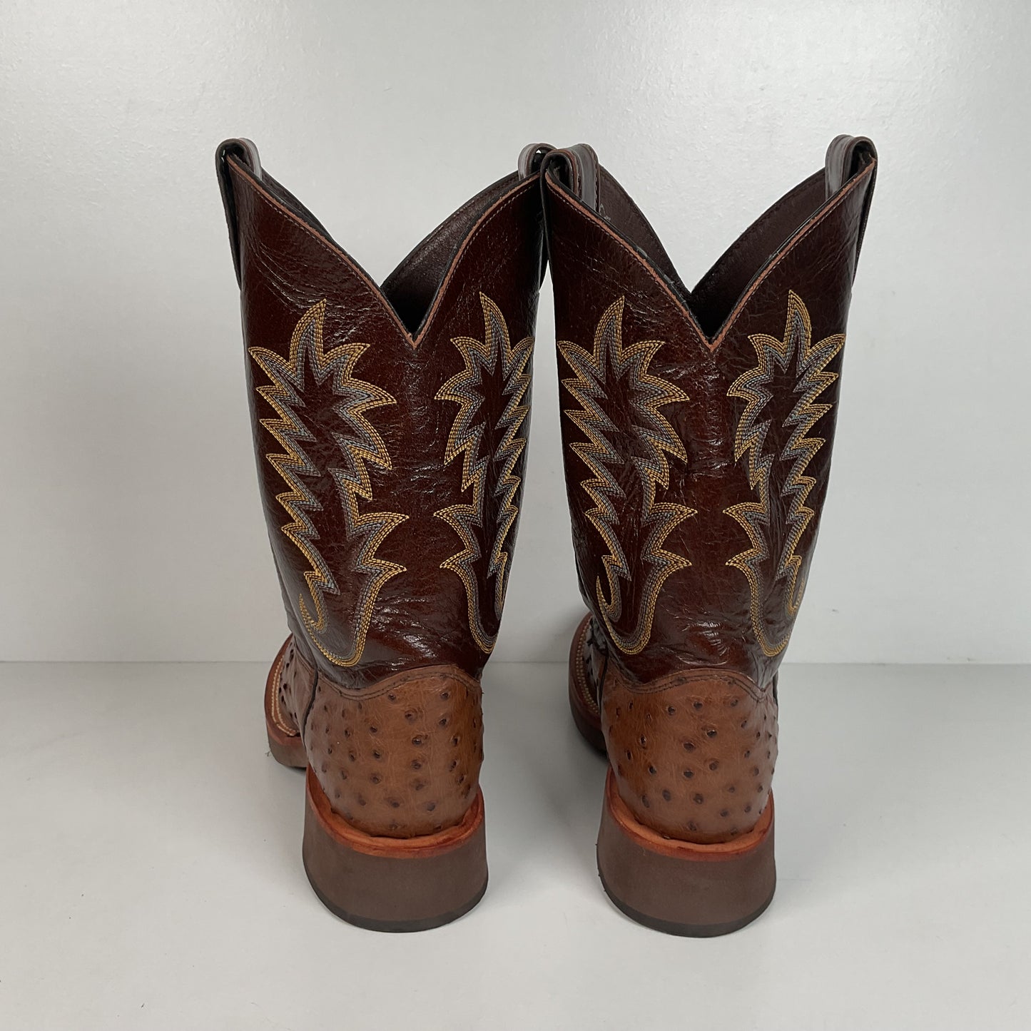Justin Full Quill Ostrich Quill Roper Boots | Tekno Crepe | USA Made | Men’s 8 D