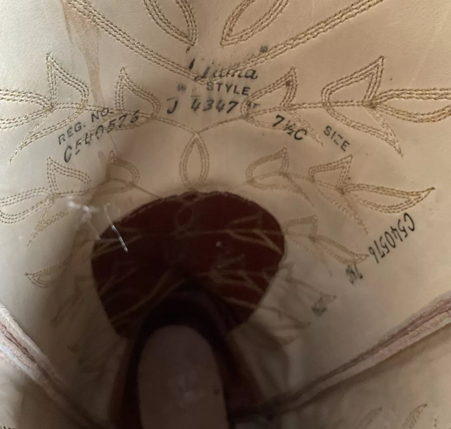 Vintage Tony Lama Gold Label Cowgirl Boots 7.5 C Lizard Vamp