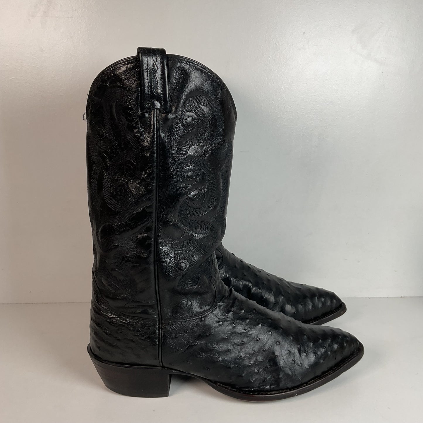 Tony Lama Full Ostrich Quill Cowboy Boots 13 D USA Made Exotic