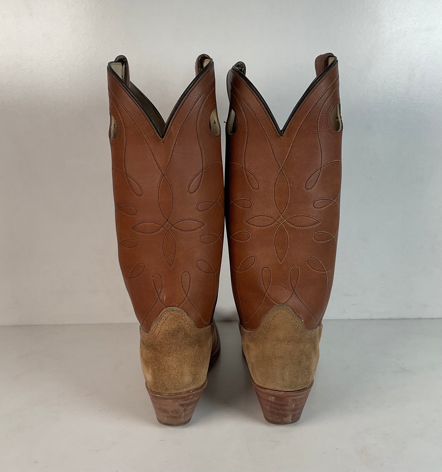 Vintage Dingo Acme Men’s Suede Rough Out Buckaroo Cowboy Boots 8 B USA Made