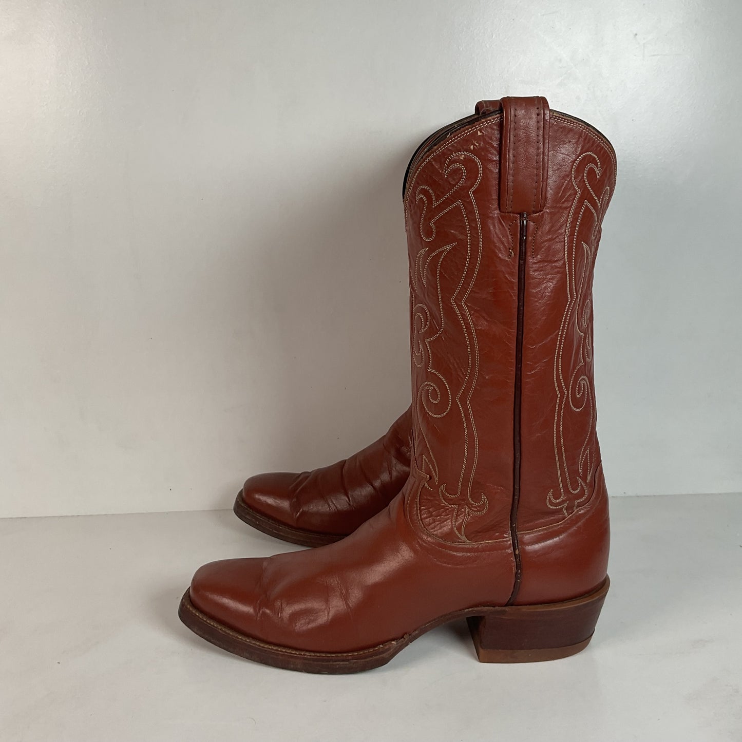 Vintage Tony Lama Gold Label Cowboy Boots 9.5 B John Wayne Toe