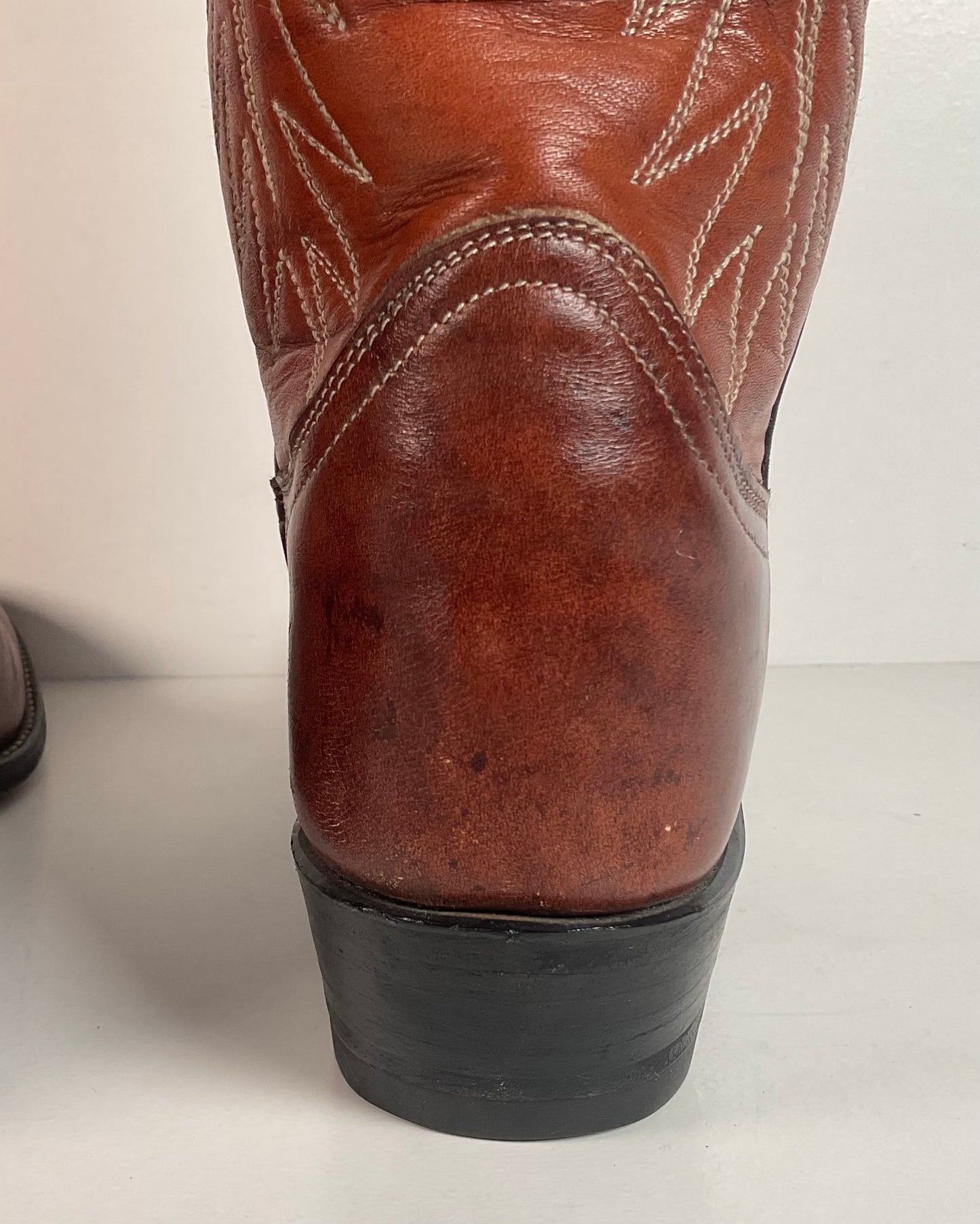 Vintage Tony Lama Cowboy Boots | Chocolate Cow | Men’s 7.5 C | Women’s 8.5