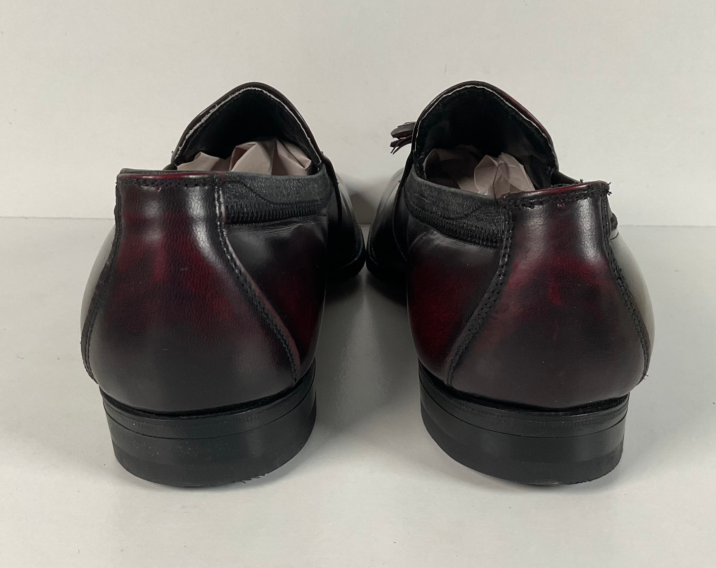 Vintage Johnston Murphy Aristocraft Oxblood Tassel Loafers 9.5 C USA Made
