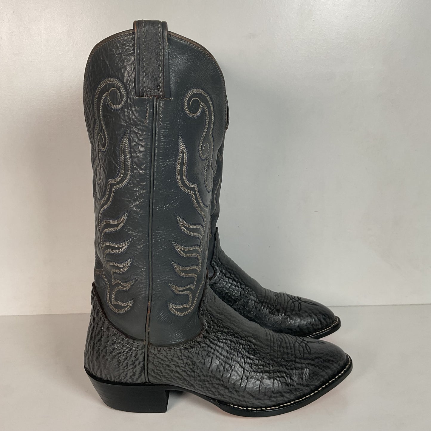 Hondo Exotic Sharkskin Cowboy Boots 8.5 D New Half Soles
