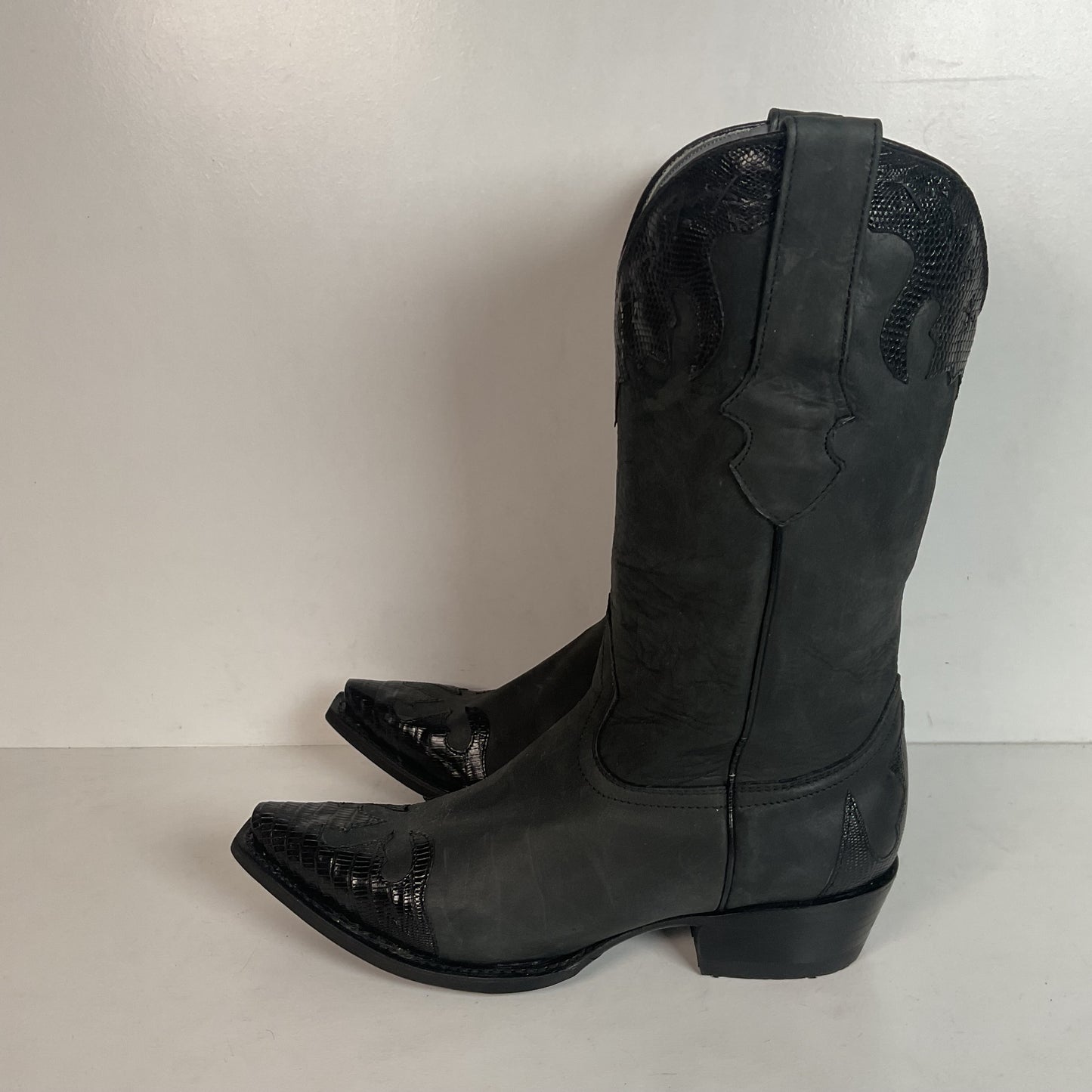 Los Altos Women’s Lizard Wingtip Cowgirl Boots 8 M Overlay