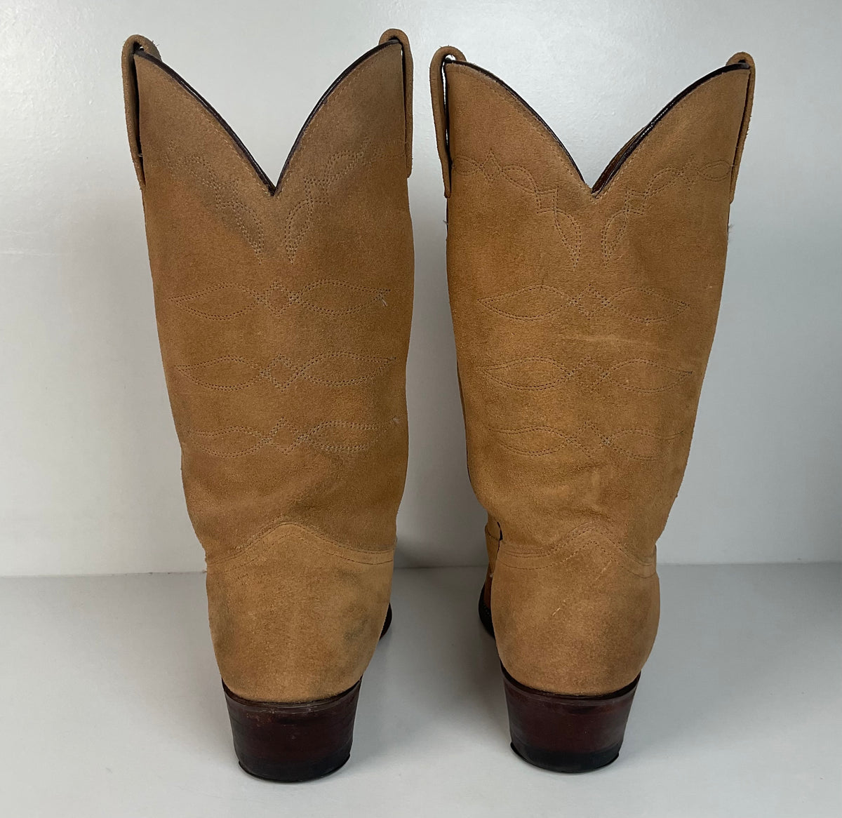 Vintage J. Chisholm Cowboy Boots | Full Suede Rough Out | USA Made | Men’s 9 D