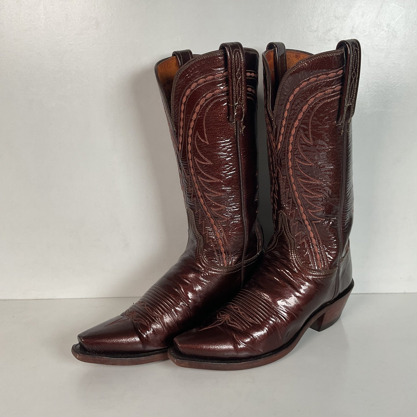 Lucchese 1883 Glossy Patent Leather Cowgirl Boots 6 B USA Madw