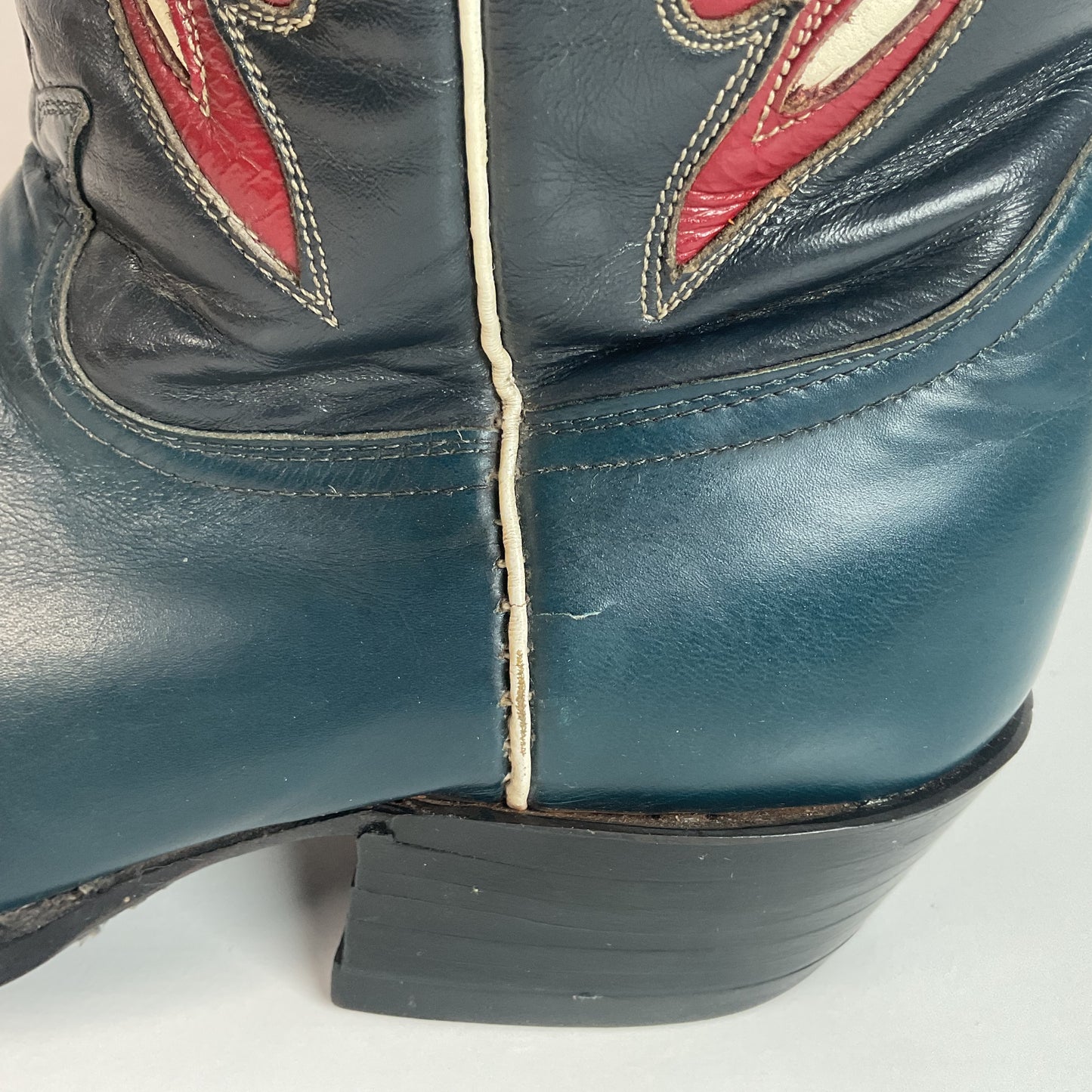 Vintage Tony Lama Bicentennial Thunderbird Cowboy Boots 10 D Gold Label 1776 Walrus Wingtip