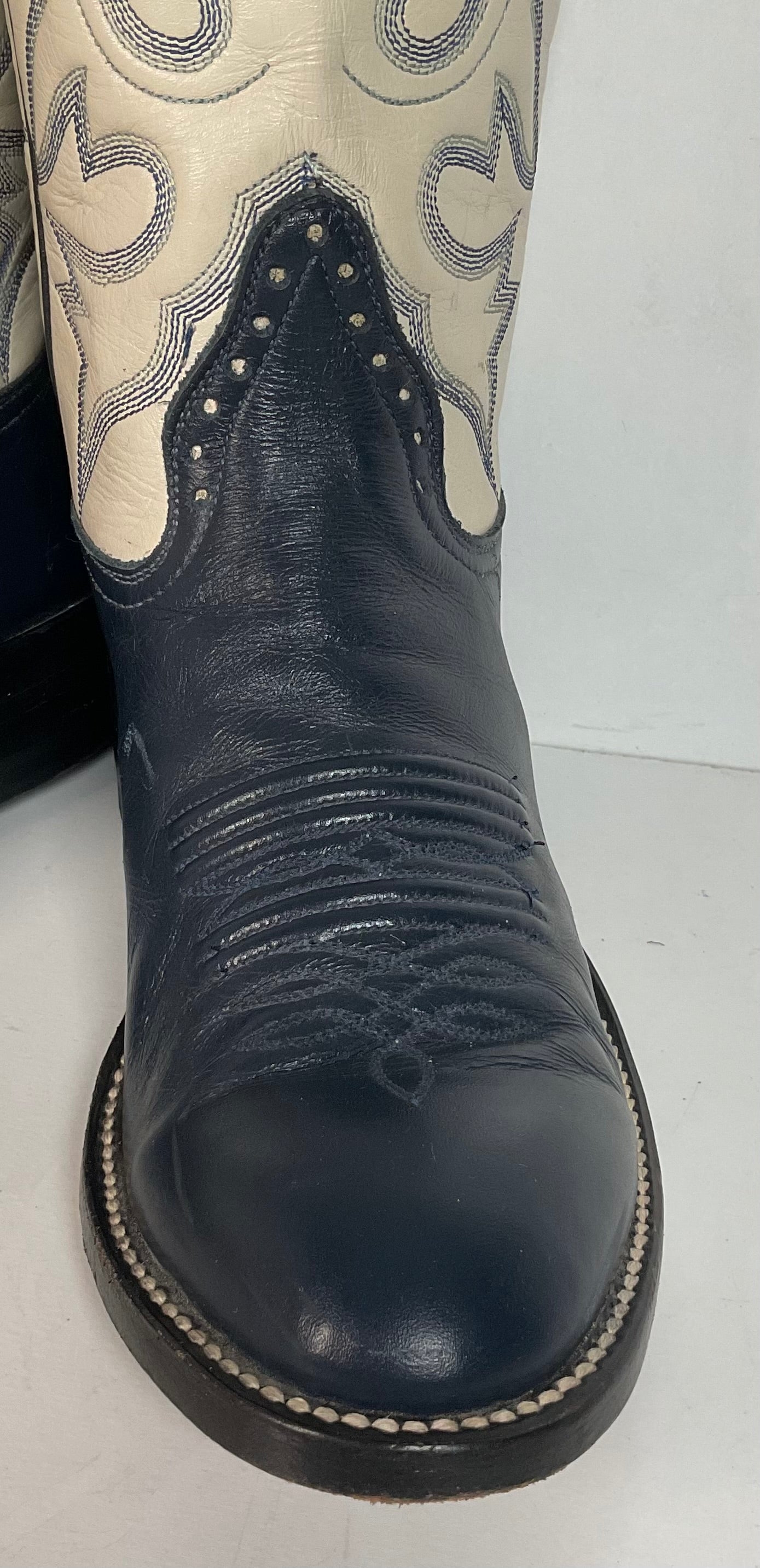 Honcho’s Navy Cowgirl Boots 6 C Custom USA Made
