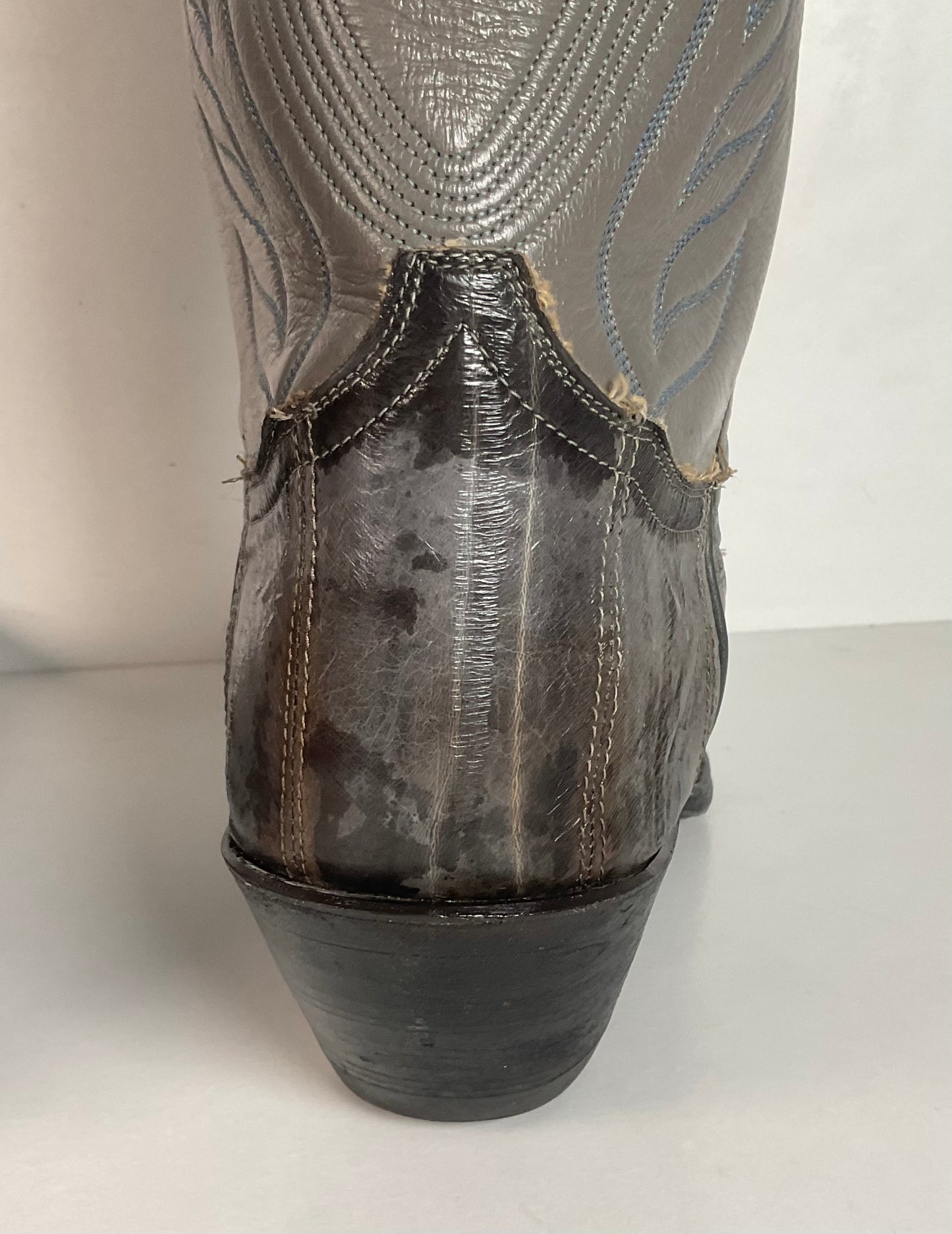 Vintage Tony Lama Exotic Grey Eel Cowboy Boots 9.5 EEE Gold Label USA Made