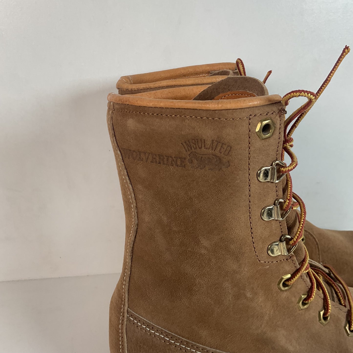 Vintage Wolverine Suede Logger Boots 8 E USA Made Winter Insulated