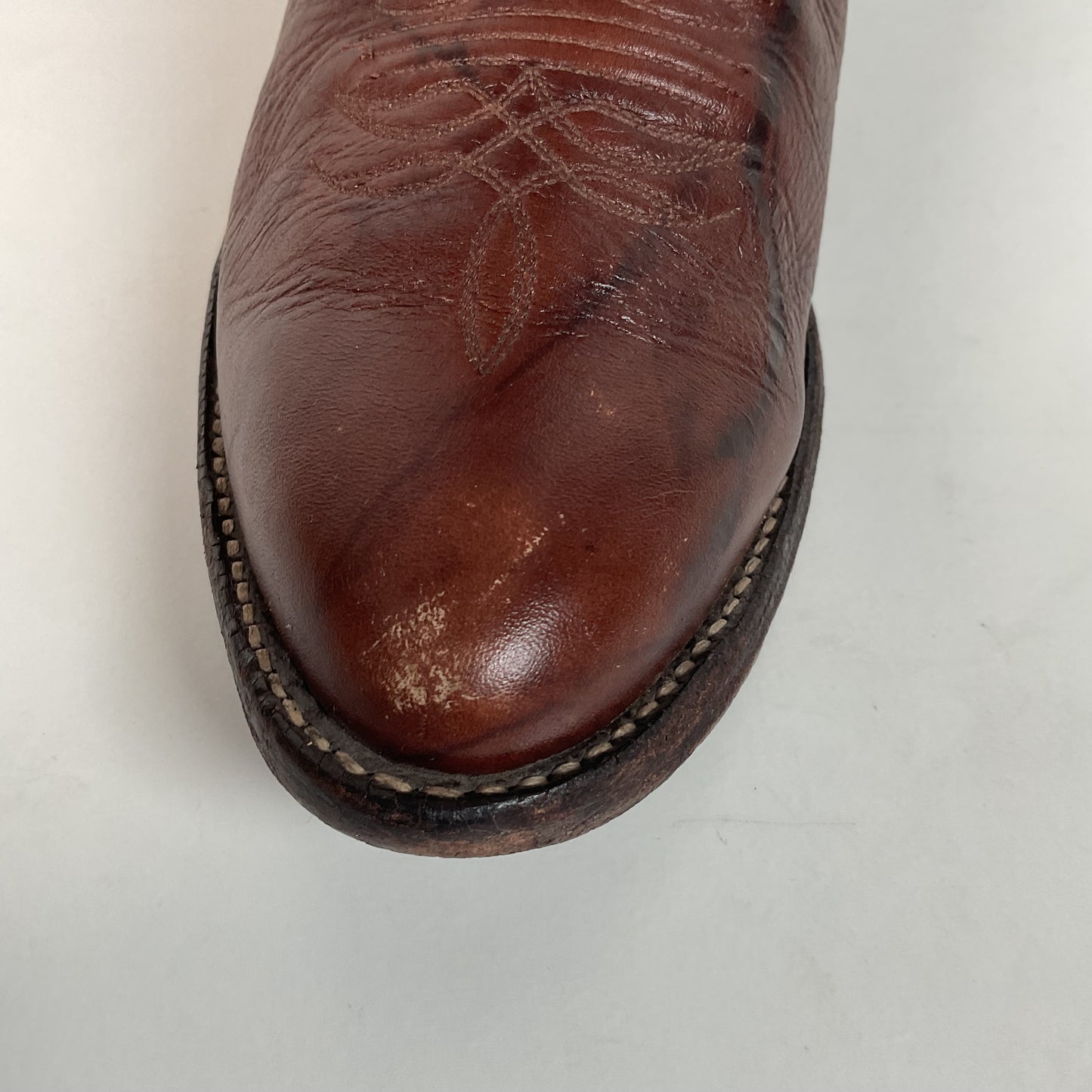 Vintage Justin Deerlite Cowboy Boots 9 D USA Made Marbled Deerskin