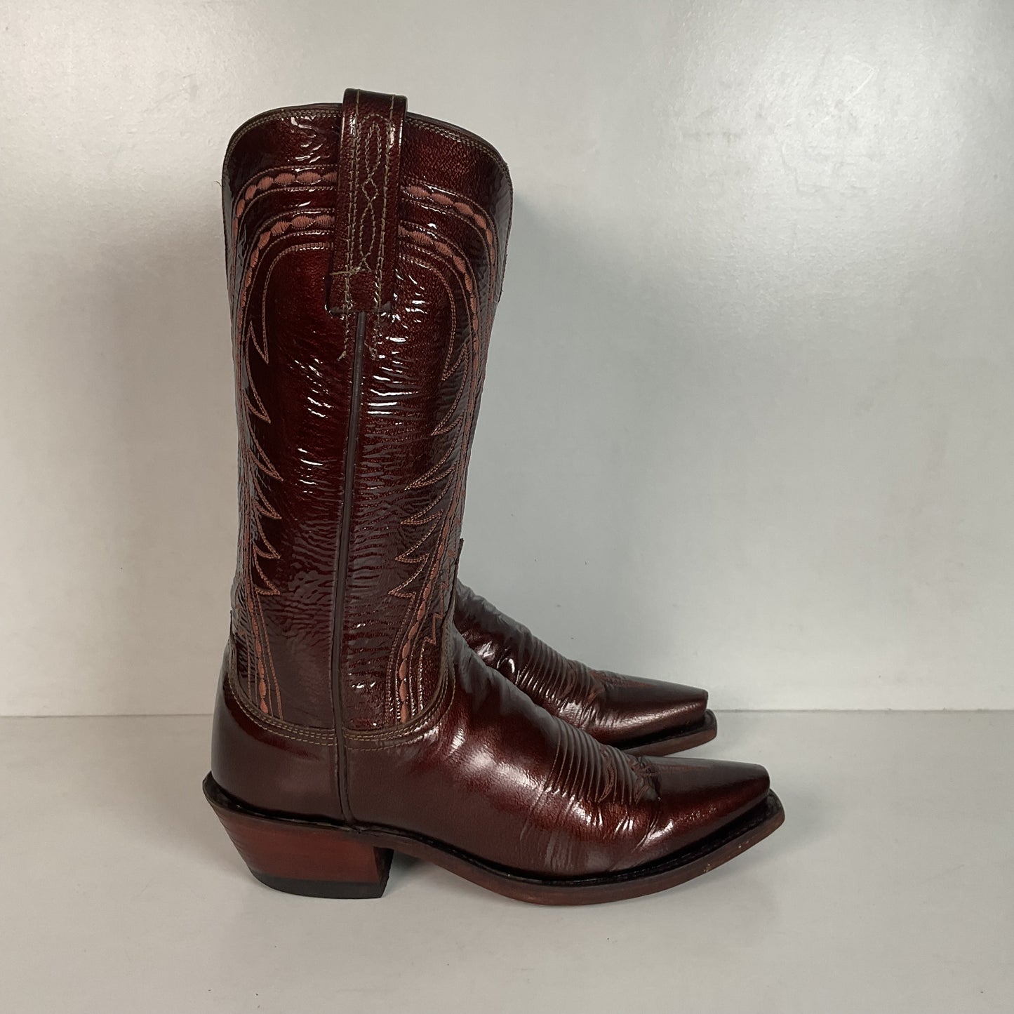 Lucchese 1883 Glossy Patent Leather Cowgirl Boots 6 B USA Madw