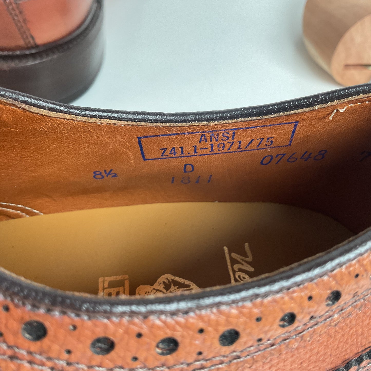 Vintage 1970s Nettleton Longwing Derby Shoes 8.5 D USA Made