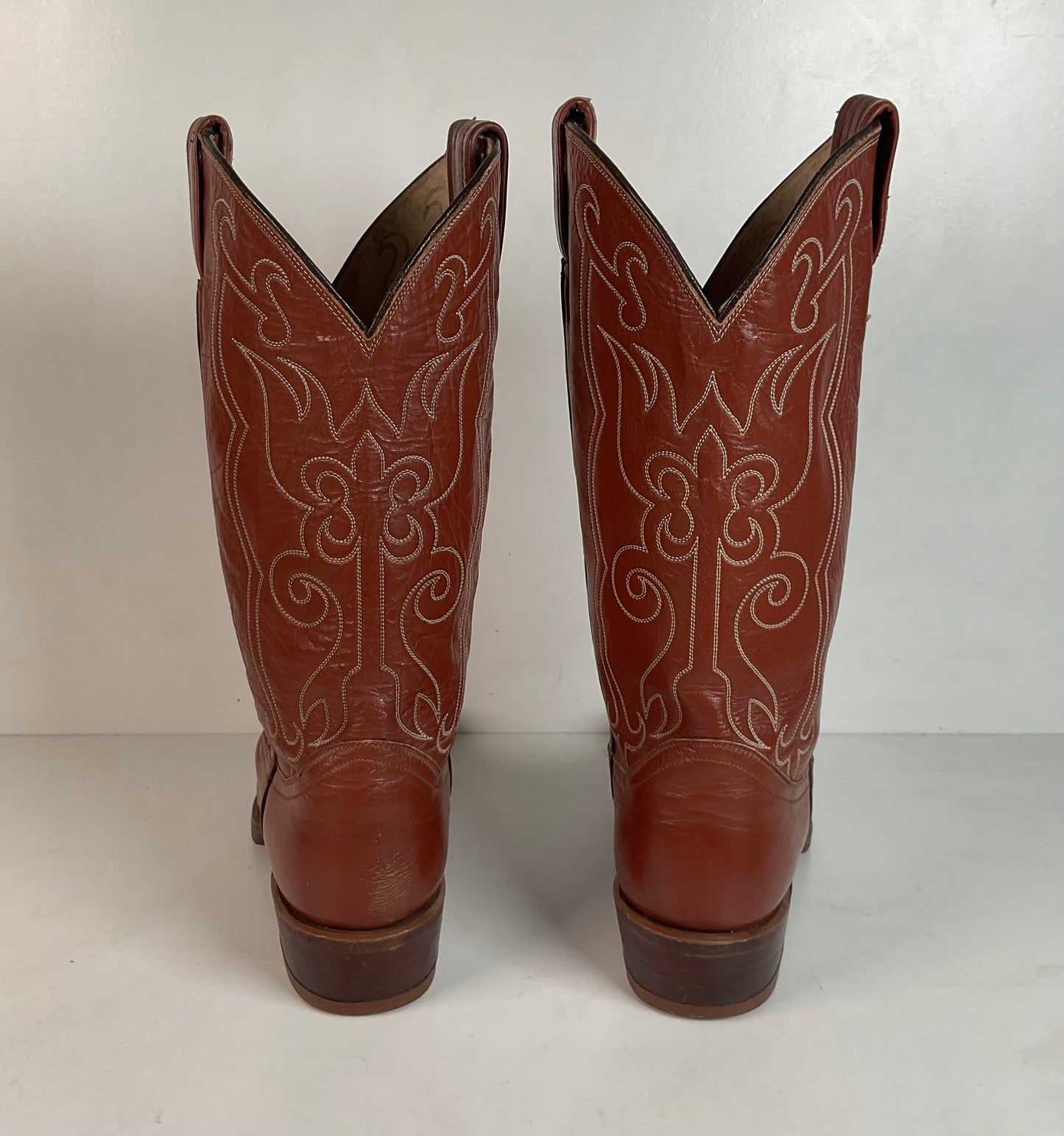 Vintage Tony Lama Gold Label Cowboy Boots 9.5 B John Wayne Toe