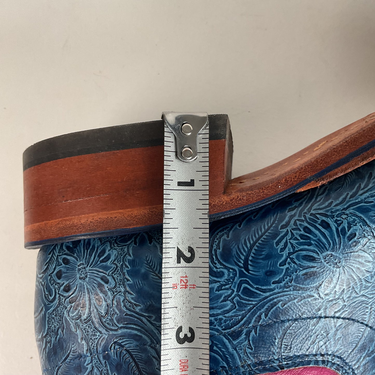 Olathe Tooled Cowgirl Roper Boots 7 B Barbie Pink Upper