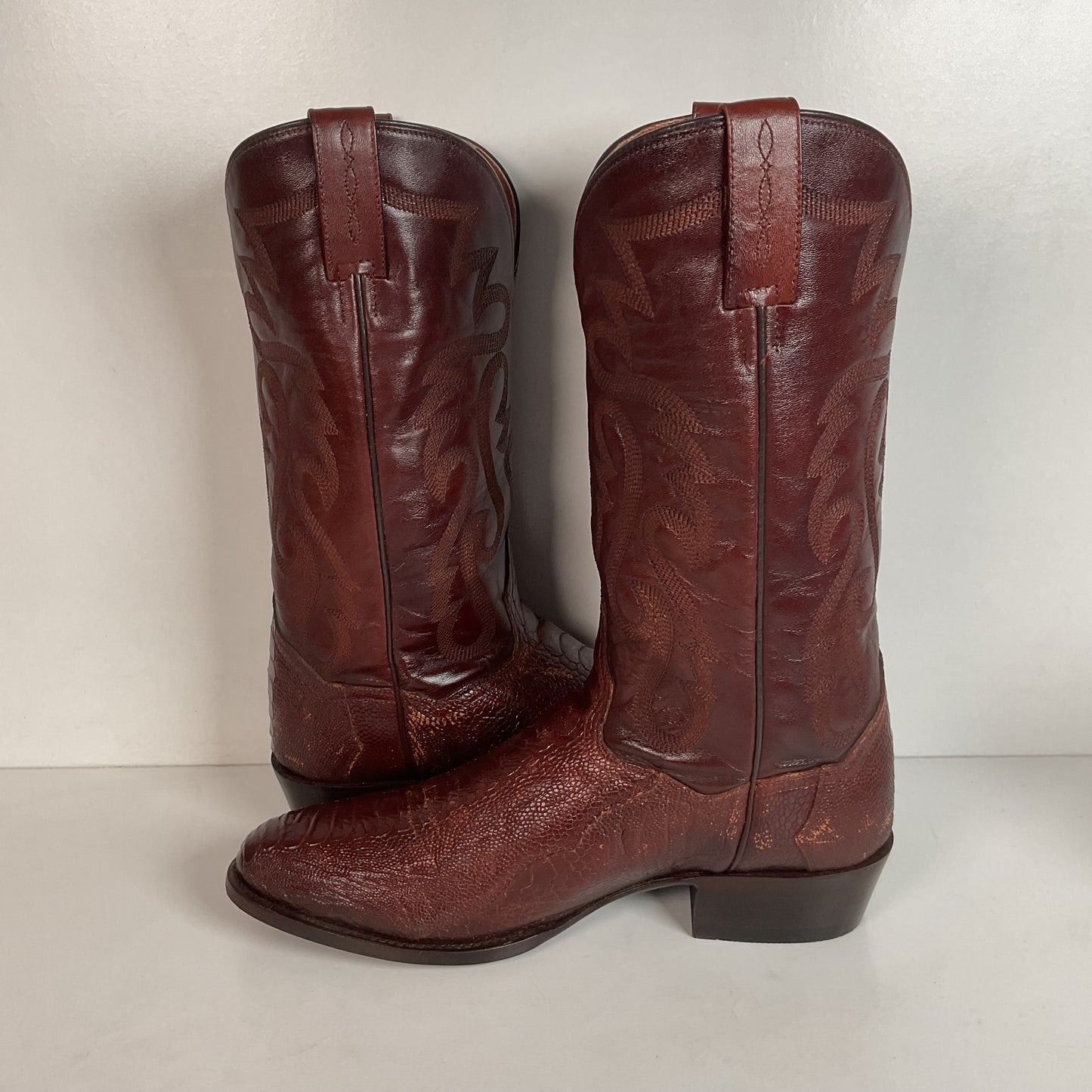 Dan Post Exotic Ostrich Leg Cowboy Boots 10 D