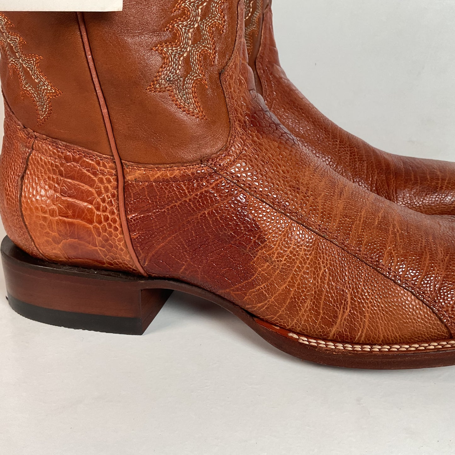 Lucchese for Resistol Ranch Ostrich Leg Roper Boots Men’s 10 B Exotic