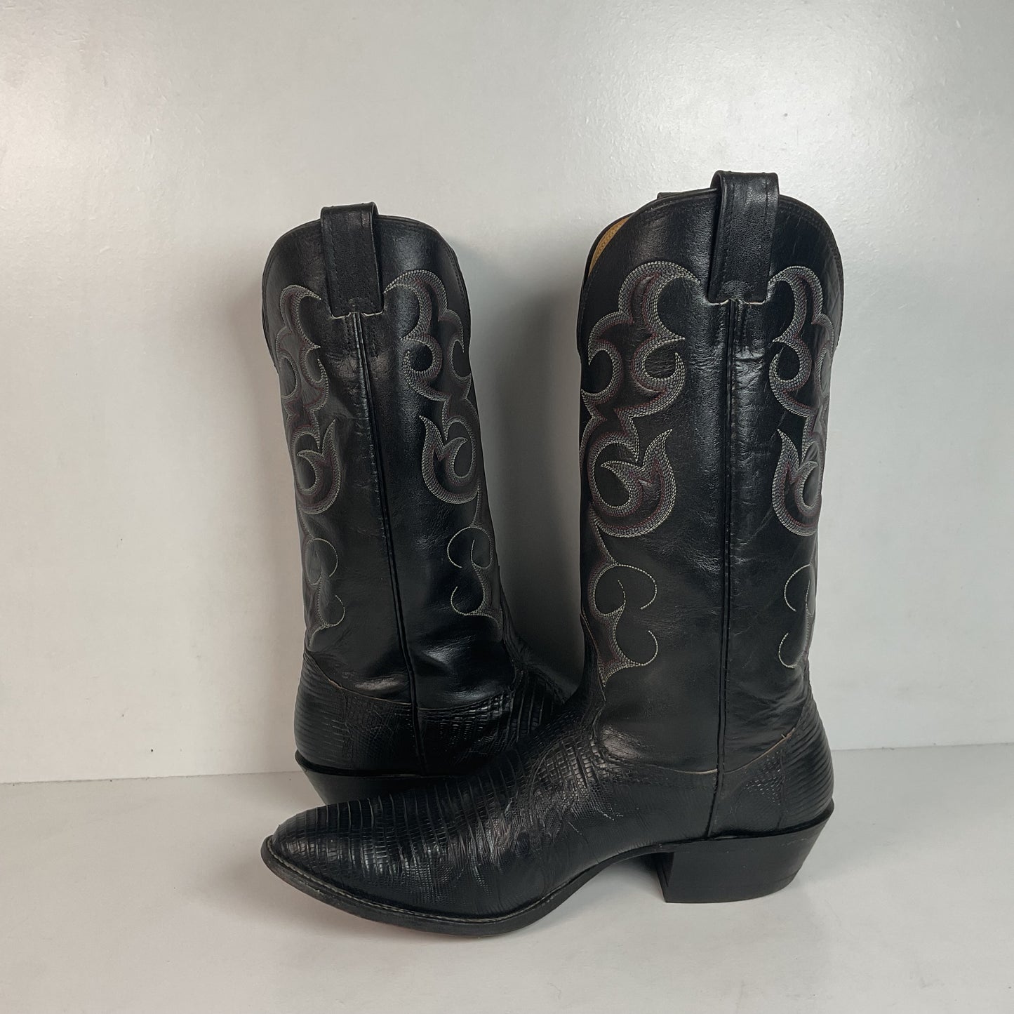 Vintage Nocona Teju Lizard Cowboy Boots 11 B USA Made