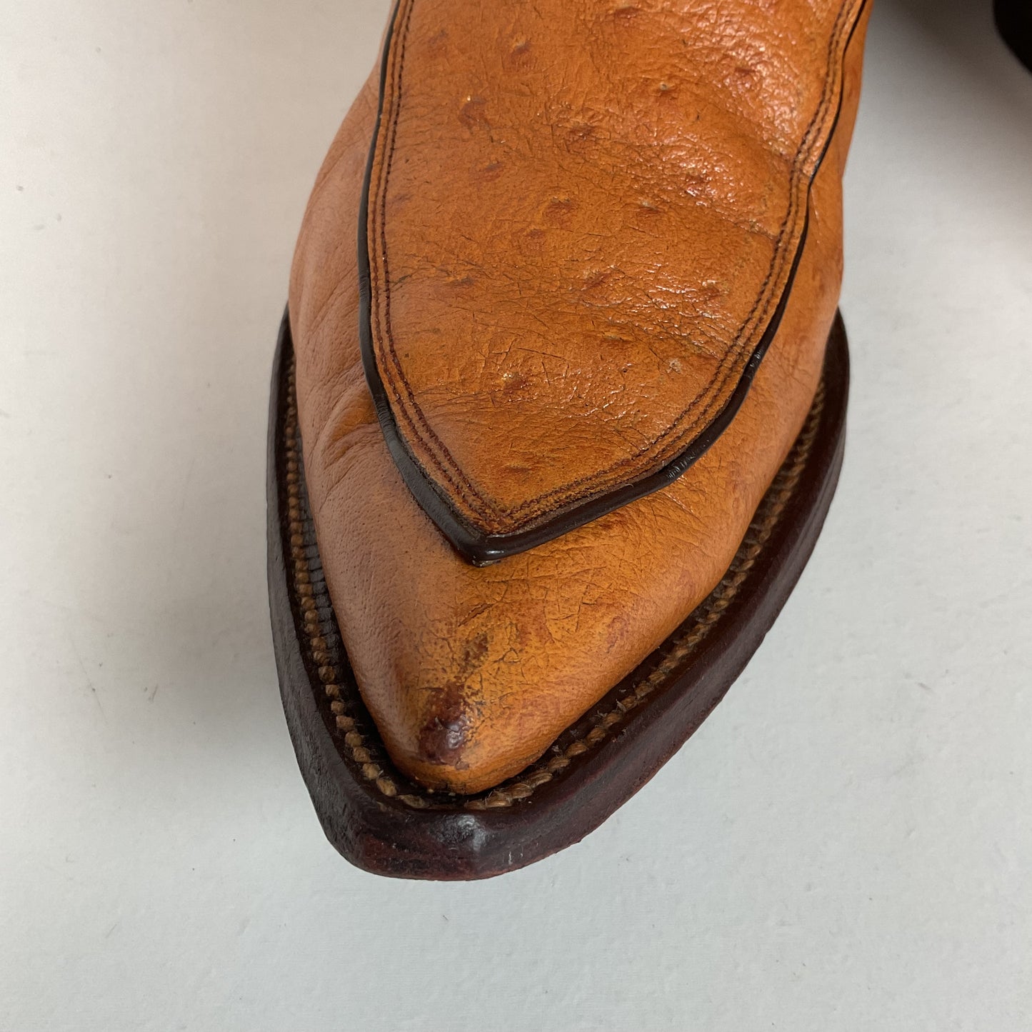 Vintage 1960s Nocona “The Astro” Cowboy Boots 9 D Full Ostrich Calf Exotic