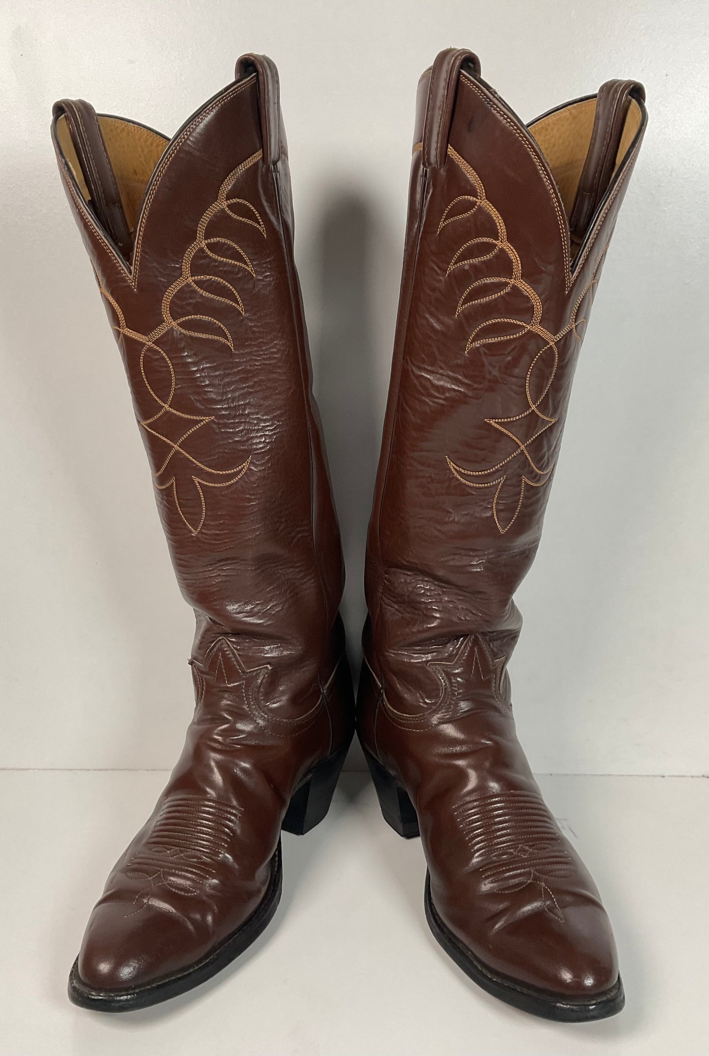 Vintage 1960s Tony Lama Tall Buckaroo Boots 9.5 D Gold Label