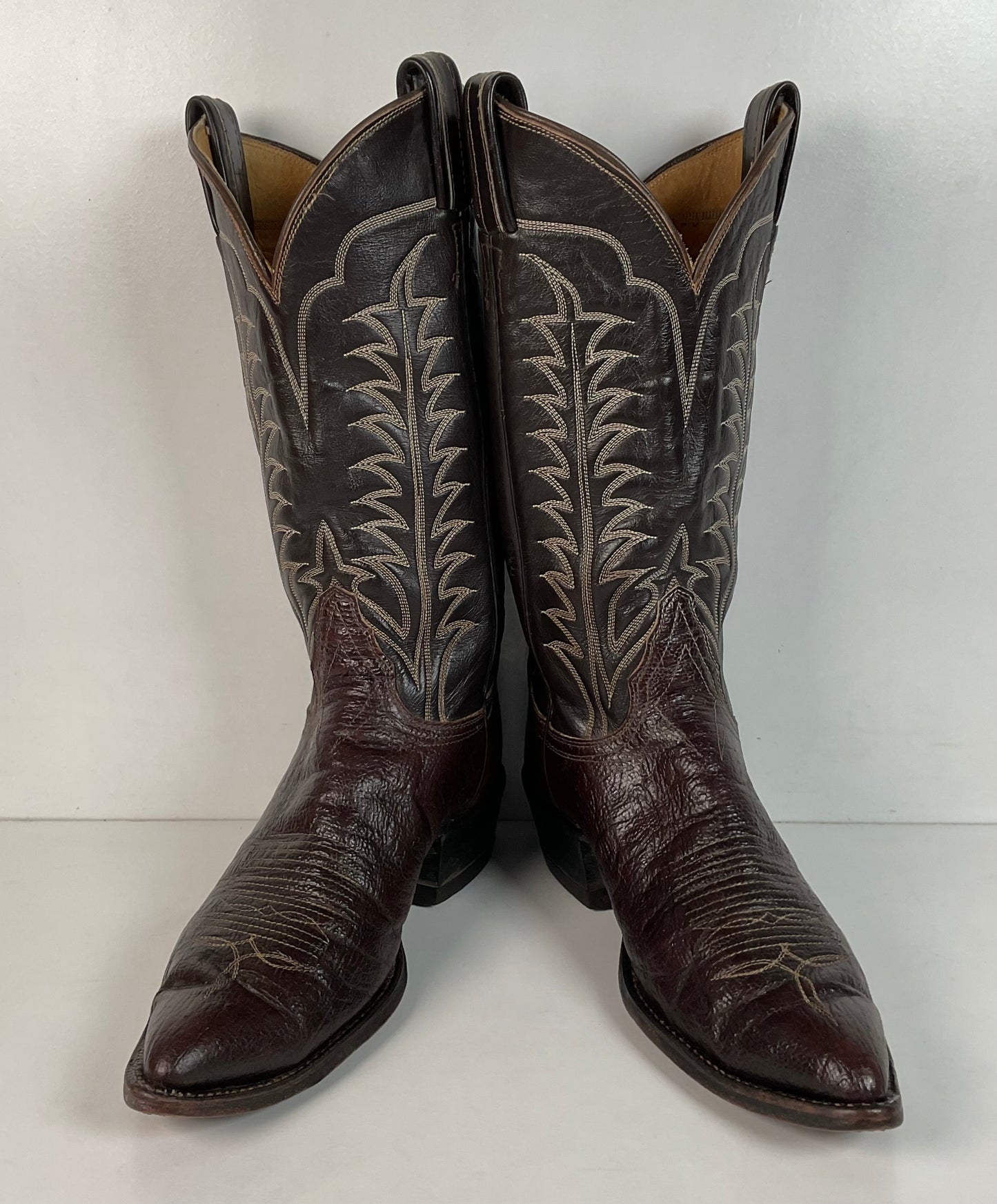 Vintage 1960s Tony Lama Antelope Cowboy Boots 9 B Gold Label Exotic