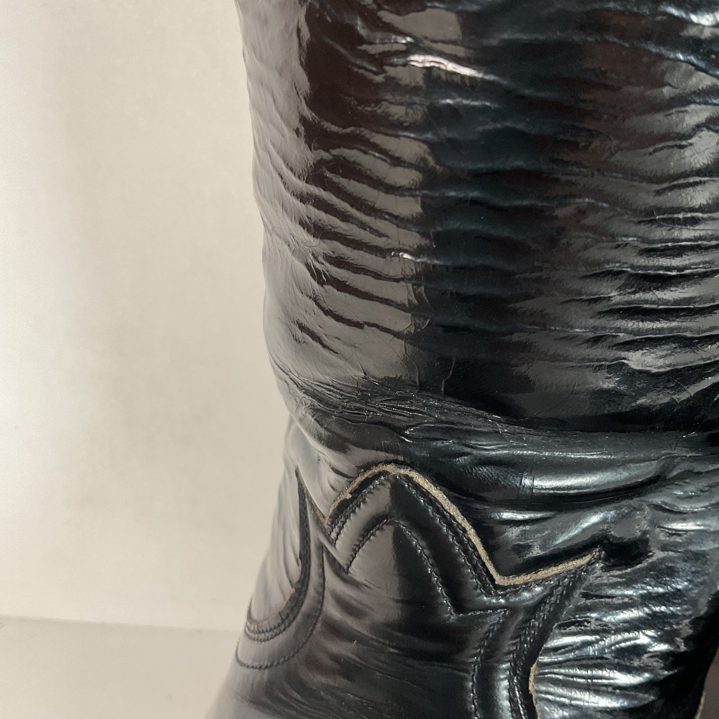 Late 1960s Tony Lama Patent Leather Cowboy Boots 10.5 D Glossy USA Made