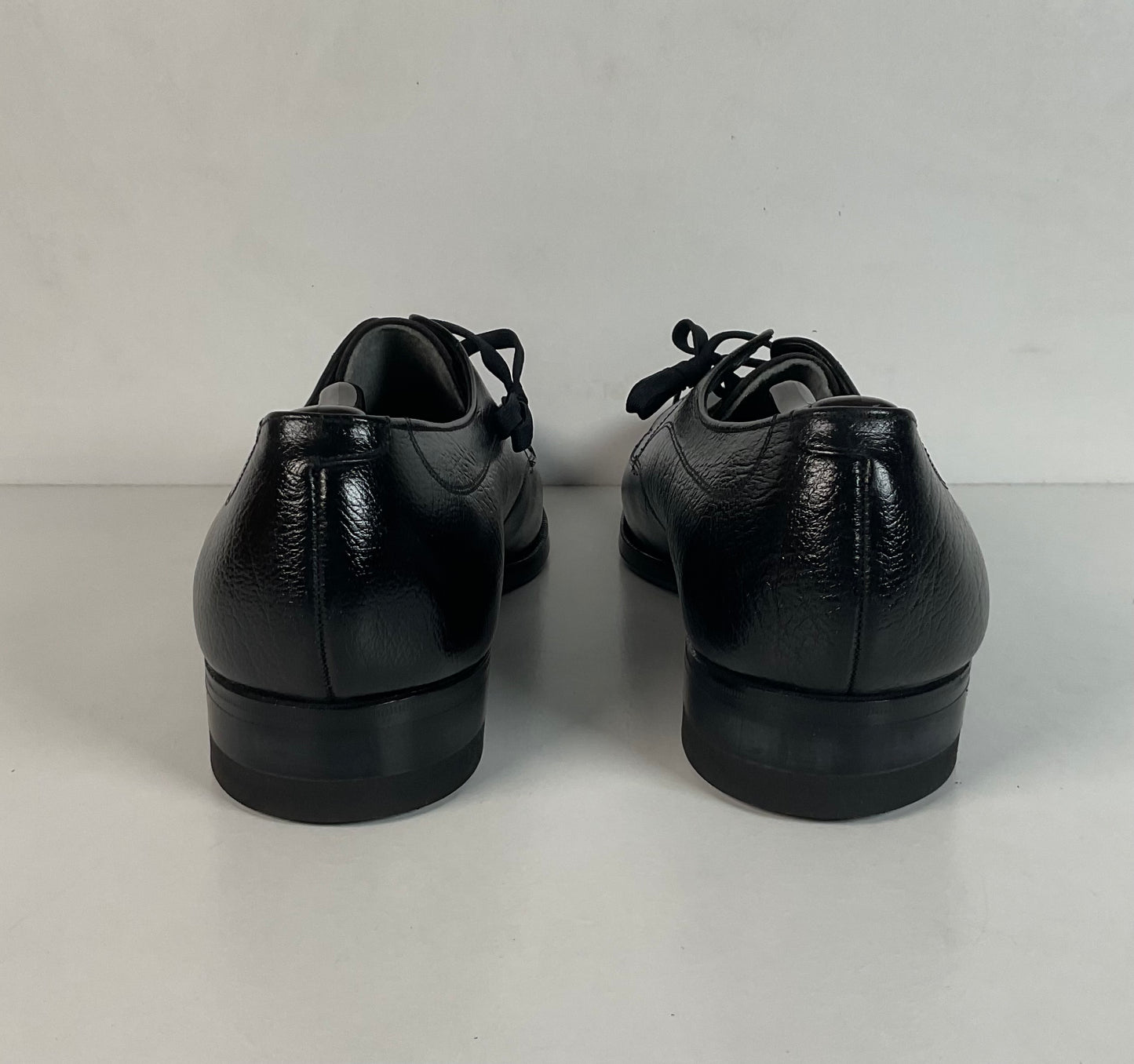Vintage Florsheim Black Derby Loafers 12 B Apron Toe Blucher