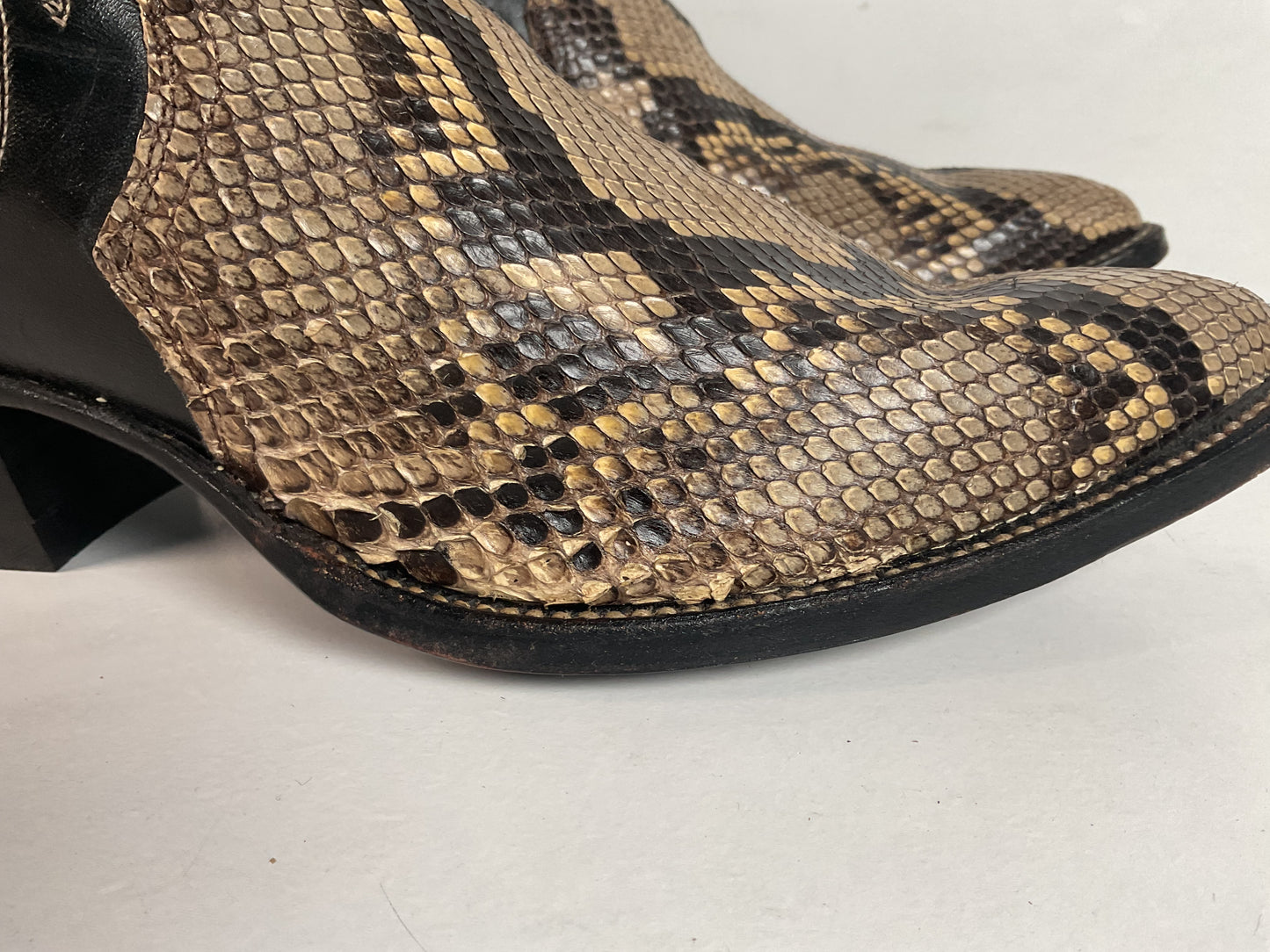 Justin Front Cut Python Snakeskin Cowboy Boots 8.5 D Triad USA Made