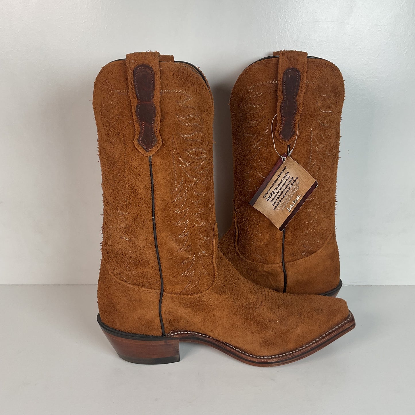 Nocona Rough Out Suede Cowgirl Boots 9.5 B USA Made