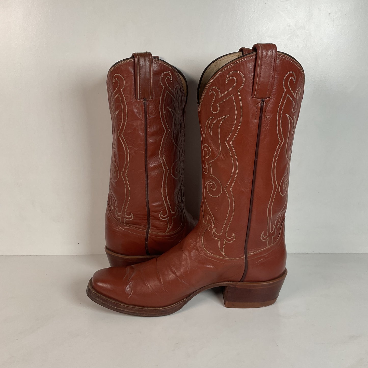 Vintage Tony Lama Gold Label Cowboy Boots 9.5 B John Wayne Toe