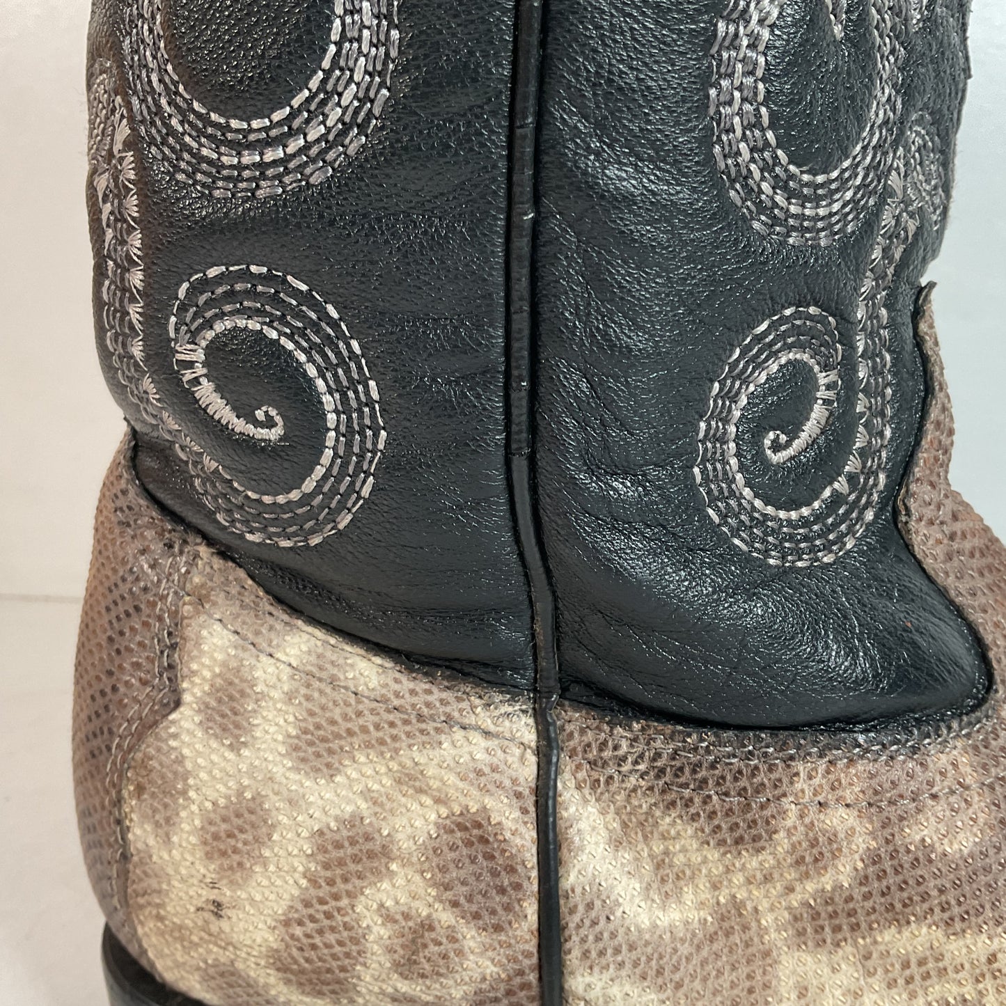 Cuadra Karung Snake Skin Cowboy Boots US 9 Exotic Pointed Toe