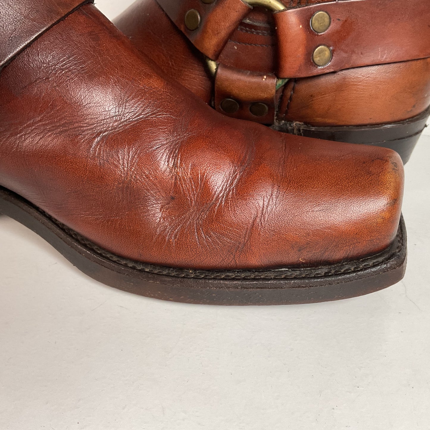 Vintage Frye Black Label Harness Boots 10.5 D USA Made