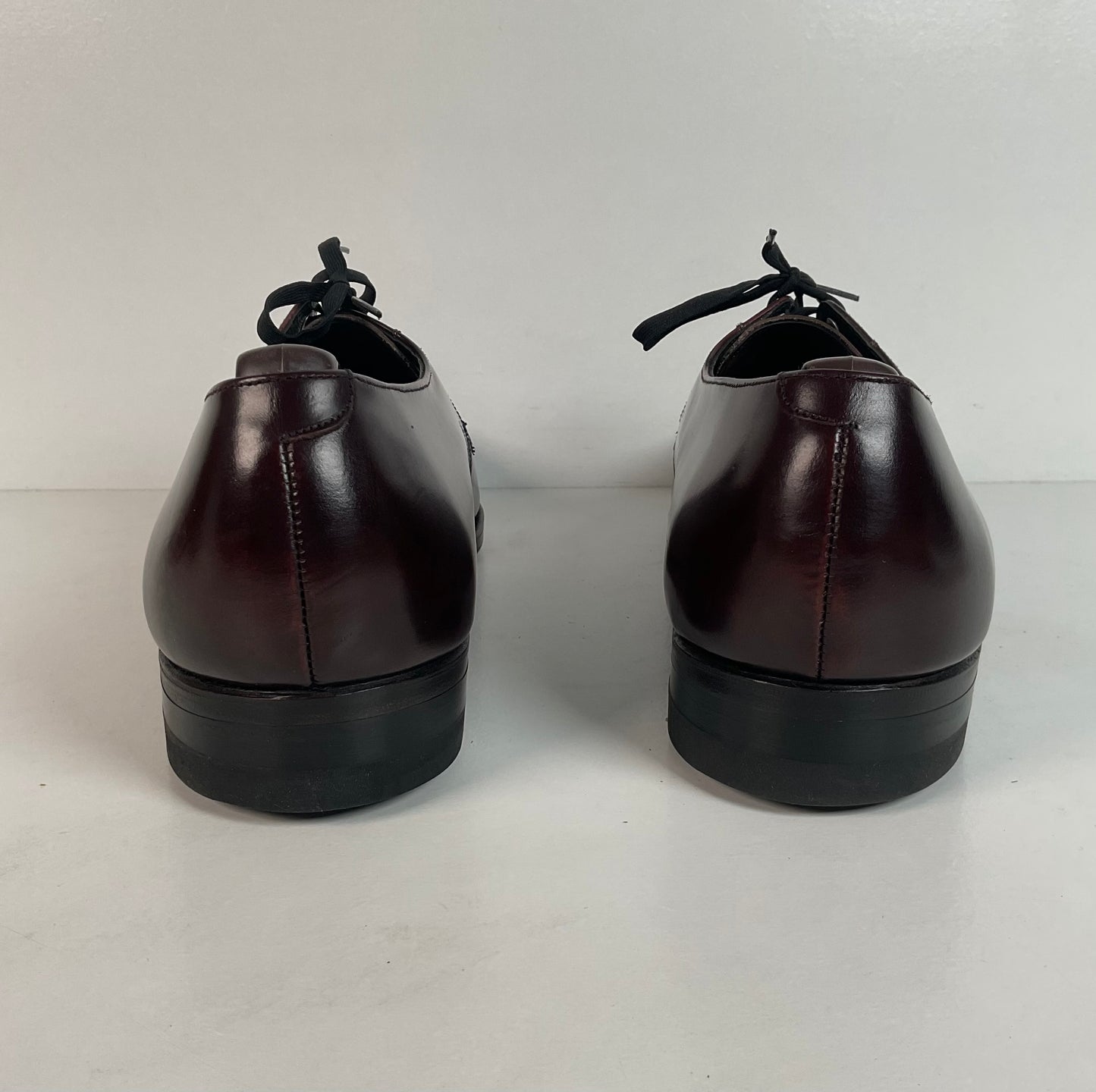 Vintage Florsheim Plain-Toe Derby Shoes | Burgundy Veal | 1970s | Men’s 13 B