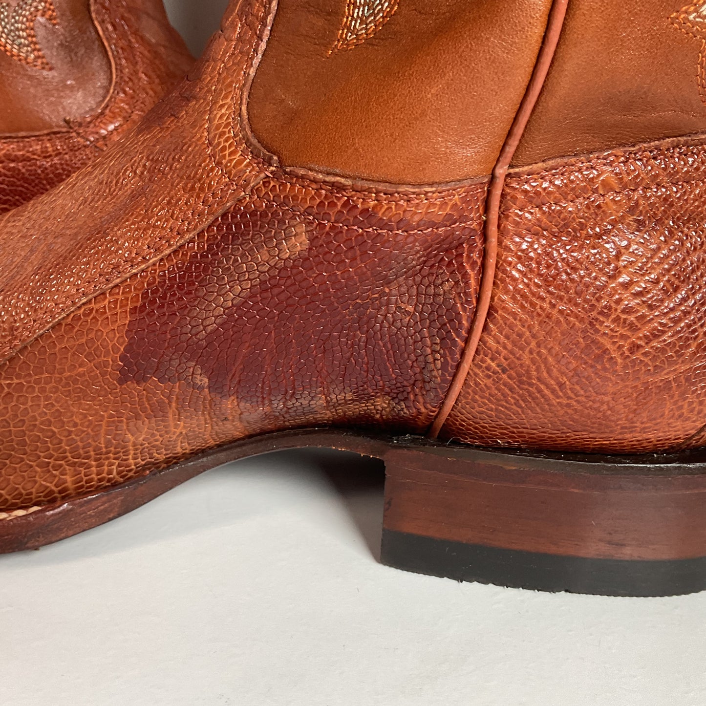 Lucchese for Resistol Ranch Ostrich Leg Roper Boots Men’s 10 B Exotic