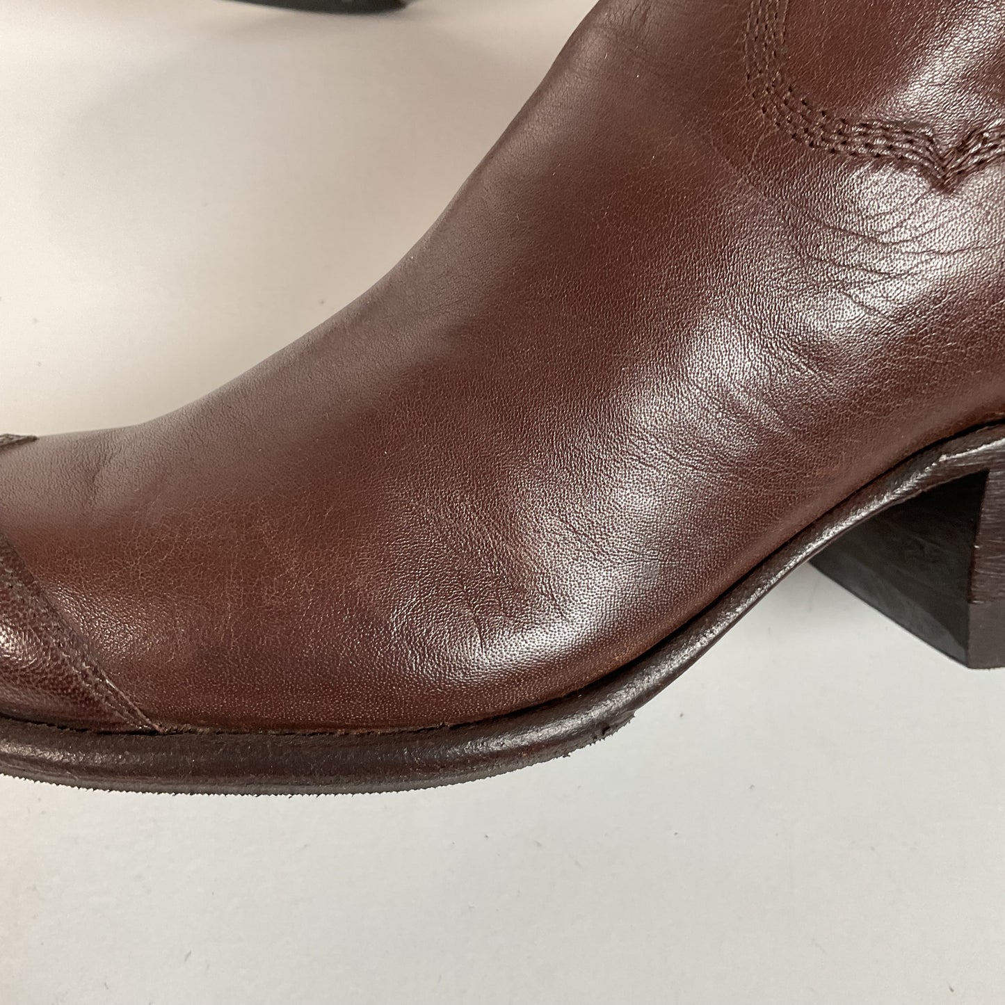 Paul Bond Custom Wingtip Cowgirl Boots 5.5 Brown Leather