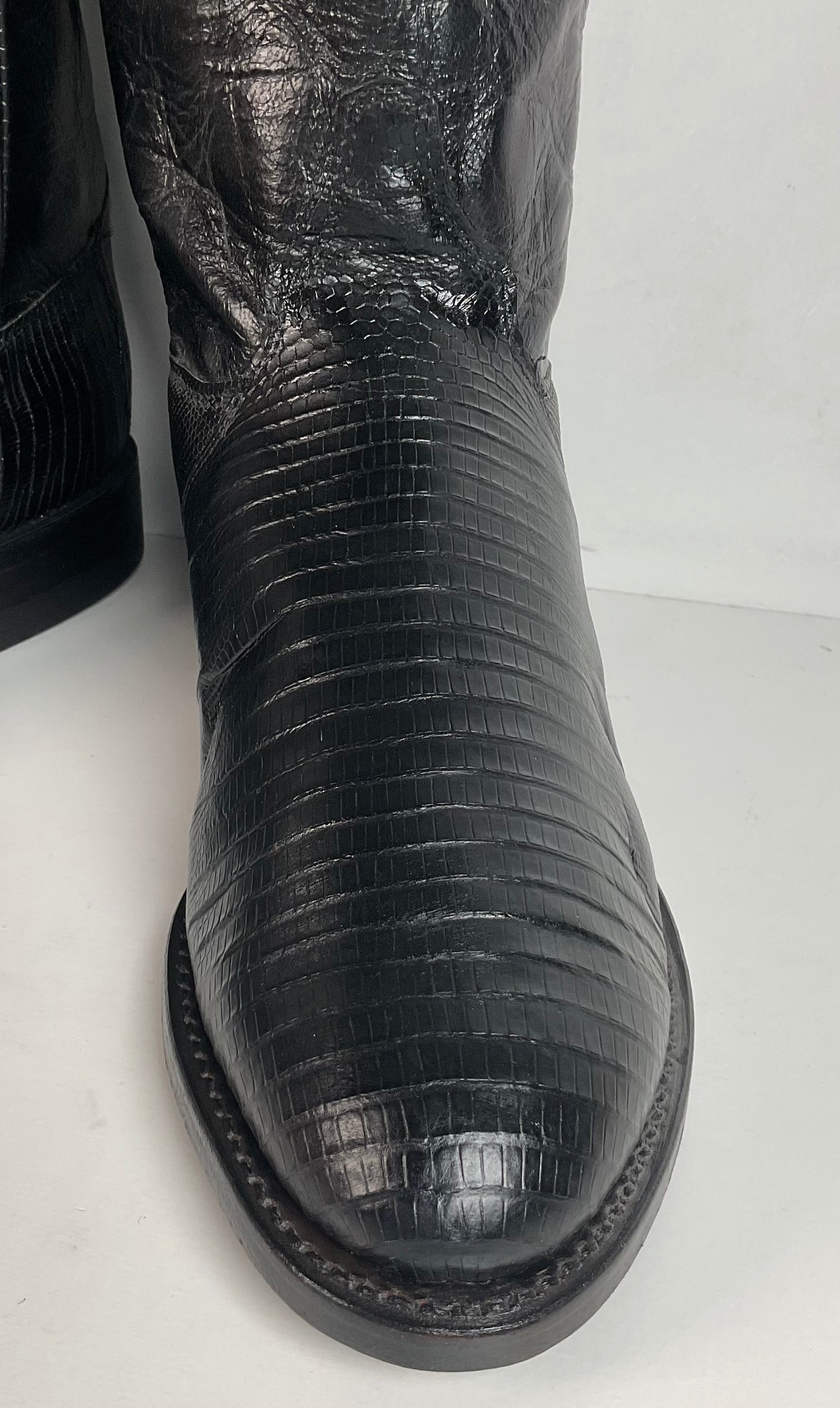 Justin Teju Lizard Cowboy Roper Boots 8 D USA Made
