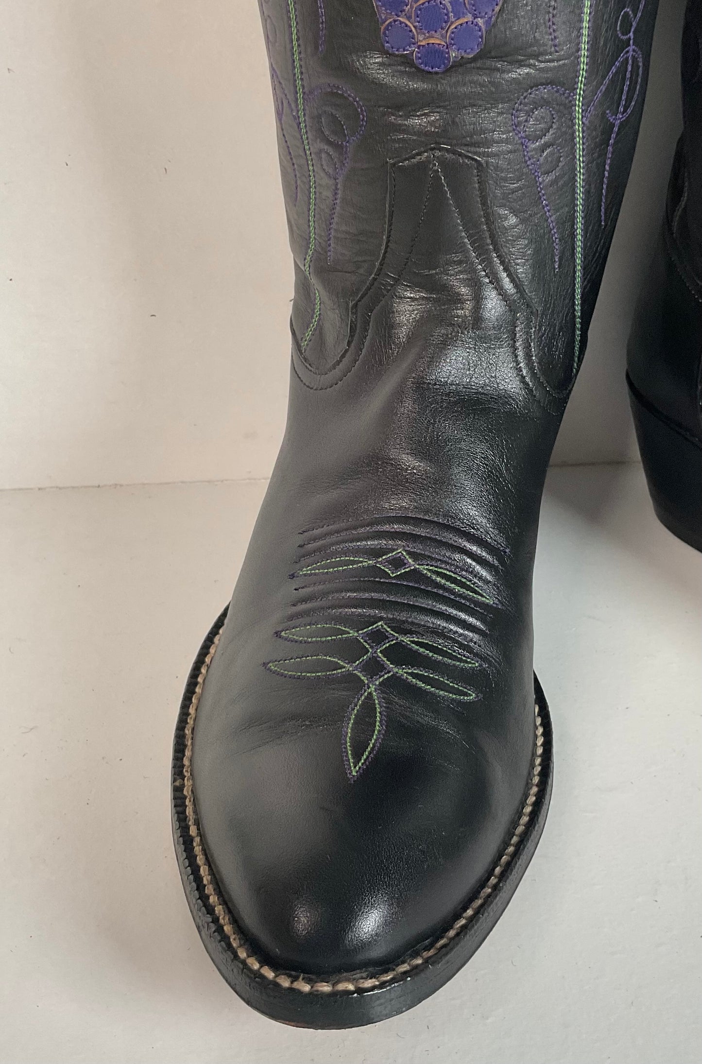 Vintage Rocky Carroll Grape Vine Cowgirl Boots 7 Custom Made