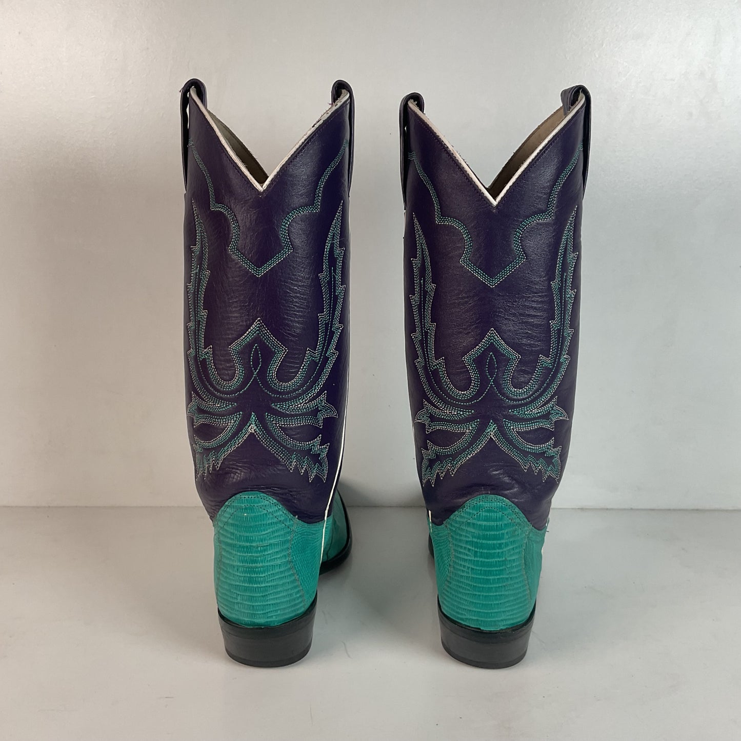 Dan Post Turquoise Cowgirl Boots 6 M Teju Lizard Vamp