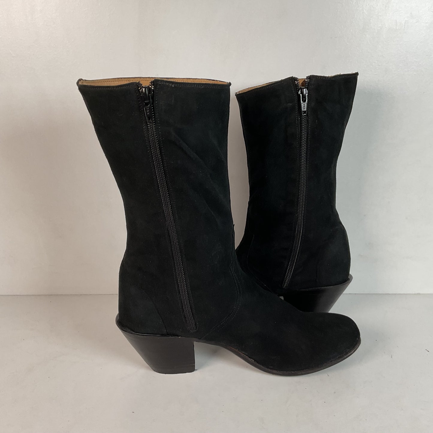 Lucchese Prototype Sock Booties 8 B Nubuck Suede Classics Handmade