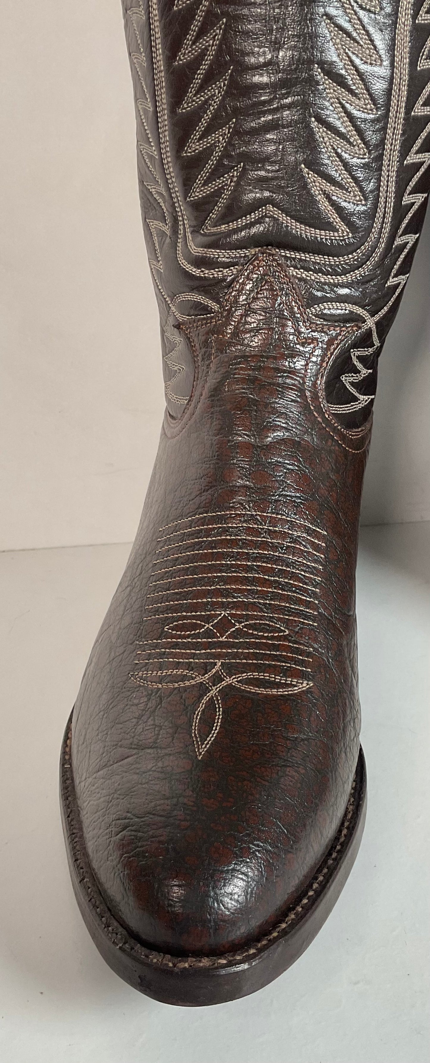 Vintage Tony Lama Caribou Cowboy Boots 8.5 EE Gold Label Exotic Buckaroo
