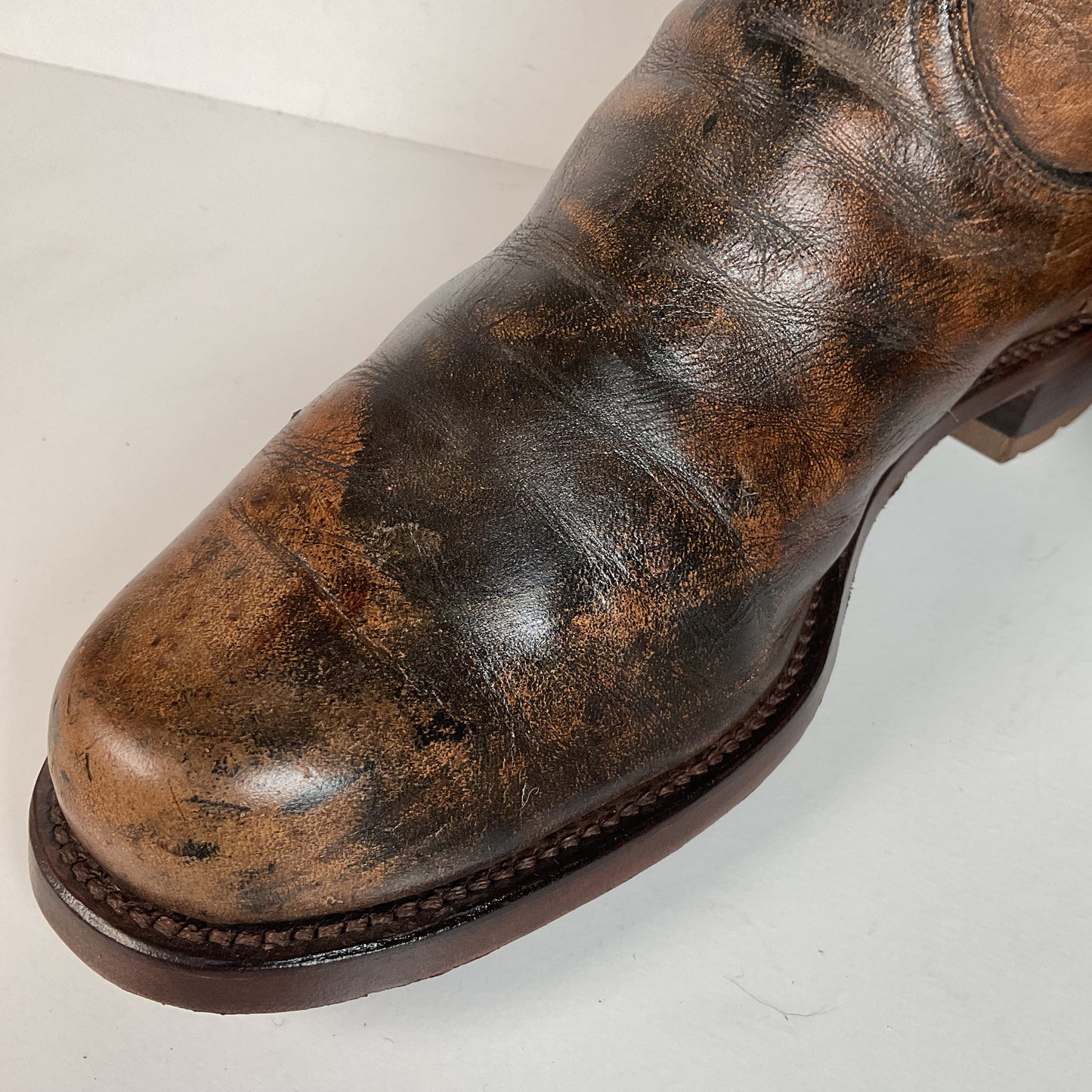 Vintage Frye Men’s 17” Campus Boots 9.5 EE Black Label Distressed Recrafted